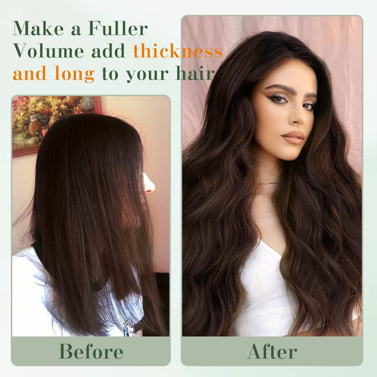 Benehair One Piece Clip in Hair Extensions Real Human Hair 12 Inch One Piece Silky Straight Full Head Hairpieces for Women with 5 Clips Human Hair Extensions Clip on Hair Extensions Dark Brown #2 40g