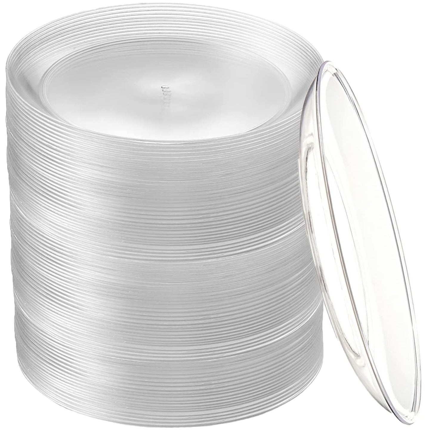 Tergy 200 Pack Disposable Clear Plates 5 Inch Plastic Dessert Plates Wedding Cake Appetizers Plates for Party Dinner BBQ Travel