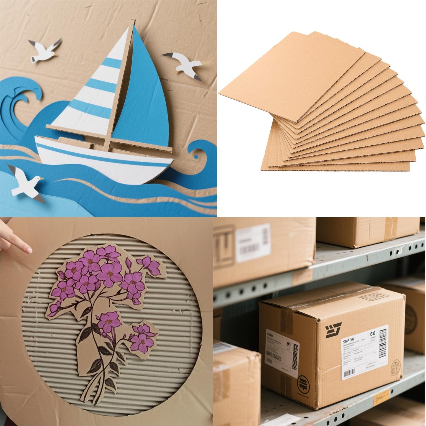 HOZEON 80 Pack Corrugated Cardboard Sheets 8.5 x 11 x 1/8 Inches, Premium and Thickened Cardboard Sheets, Brown Corrugated Cardboard Sheets for Packing, Mailing, DIY Crafts
