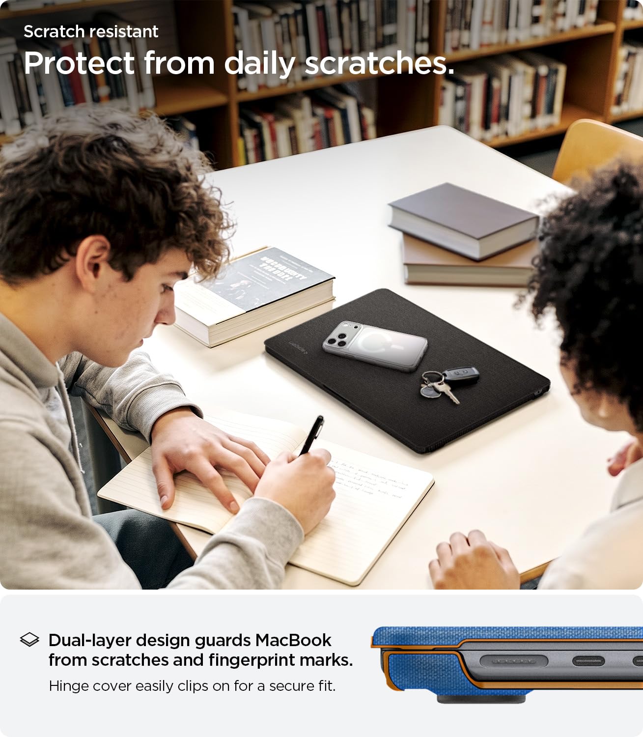 Spigen Urban Fit Designed for MacBook Air 13 inch Case 2024 M3 A3113, 2022 M2 A2681 Protective Premium Fabric Case - Black