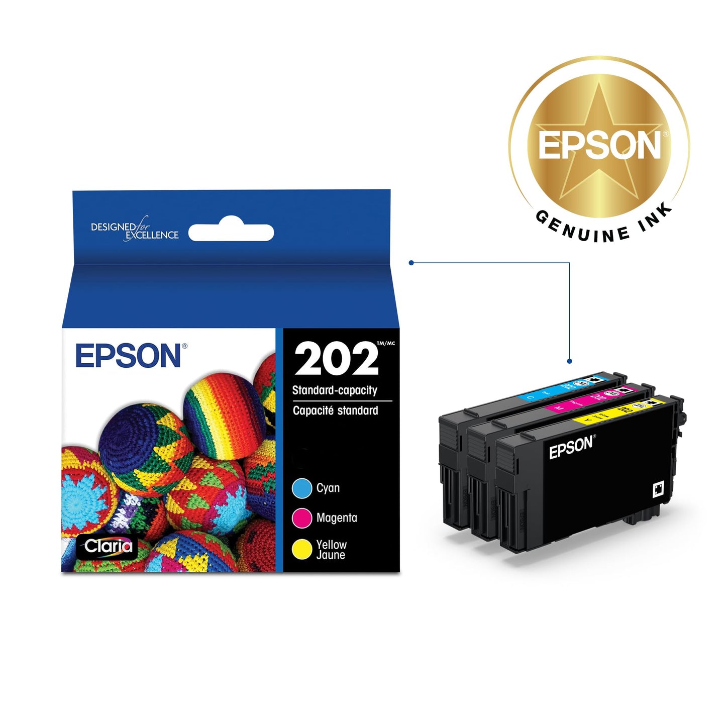 Epson T202520-S Claria Standard-capacity Ink Cartridge Multi-pack - Colour (CMY)