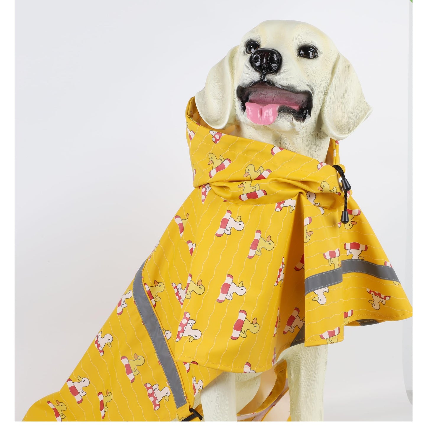 HAPEE Dog Raincoats for Large Dogs with Reflective Strip Hoodie,Rain Poncho Jacket for Dogs (E5-Yellow River, L (Back Length 20"))