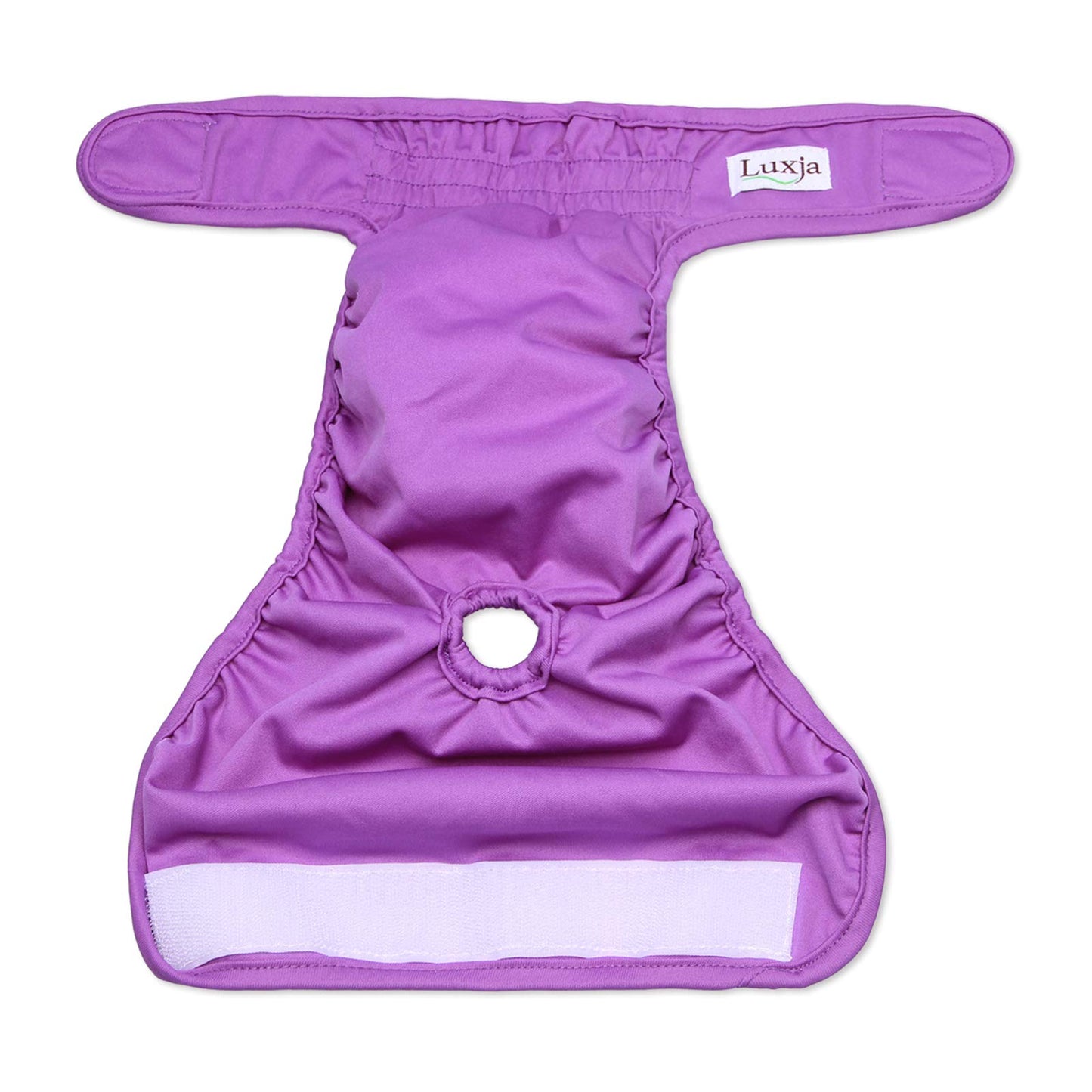 Luxja Reusable Female Dog Diapers (Pack of 4), Washable Wraps for Female Dog (Large 2, Sky Blue+Purple+Green+Rose Red)