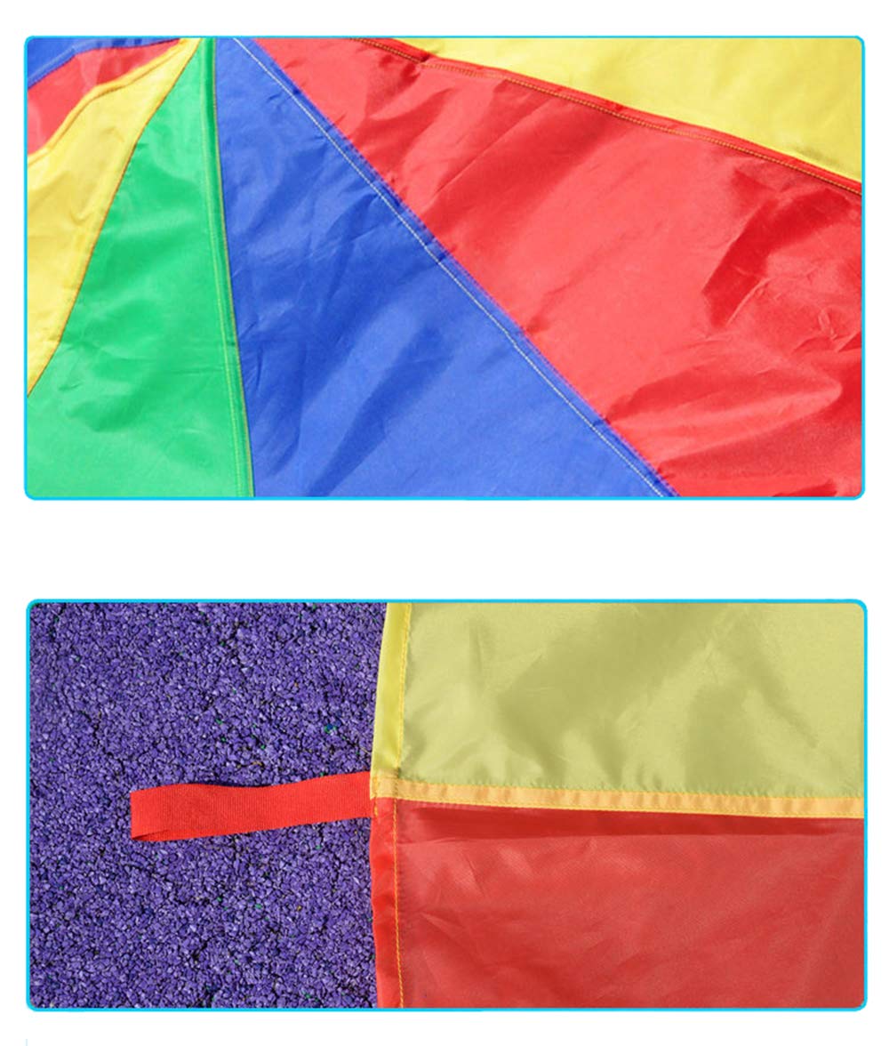 AMYESE 13ft Rainbow Parachute with 20 Handles for Kids Outdoor Party Games, Team Building Play Parachute Group Cooperative Team Game Toy, Family Get-Together Entertainment