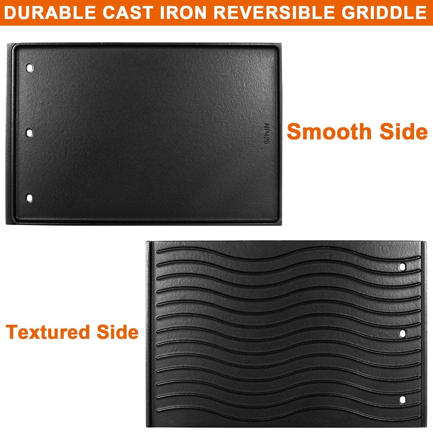 56040 56041 Reversible Grill Griddle for Napoleon Prestige 500, Prestige Pro 500, and LEX 485 605 730 Series, Griddle Insert Replacement Parts for Napoleon Grill Accessories, Nonstick Cast Iron Plate