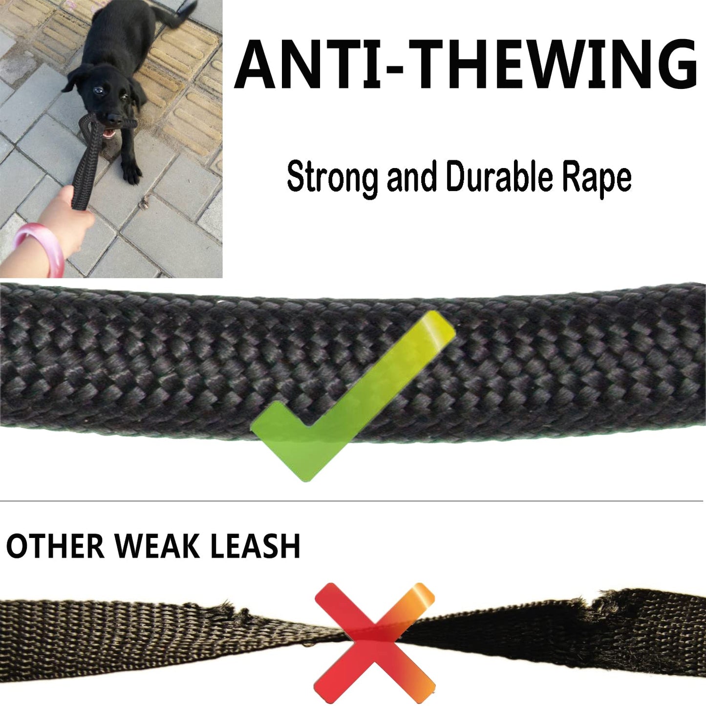 Double Dog Leash / 6.24 ft Triple Dog Leash,360°Swivel No Tangle Dual Dog Walking Training Leash,2-Way&3-Way Interchangeable Lead with Hand-Protected Handle for Two/Three Dogs