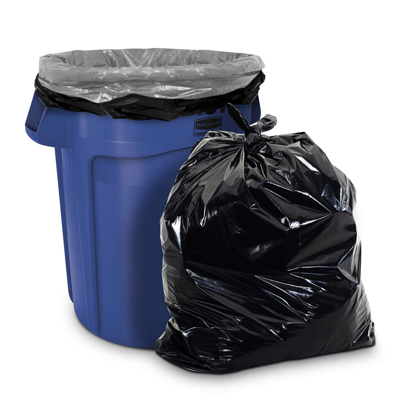 Aluf Plastics 33 Gallon 1.7 MIL (eq) Black Heavy Duty Trash Can Liners - 33" x 39" - Pack of 100 - For Contractor, Industrial, & Commercial
