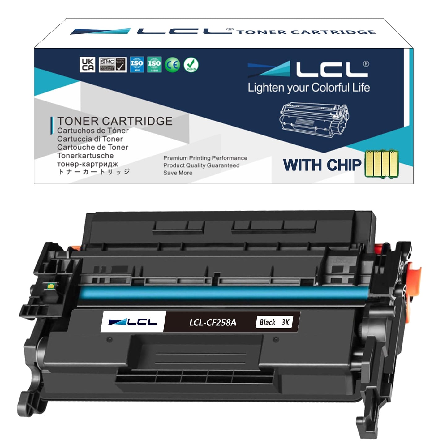 with Chip LCL Compatible Toner Cartridge for HP 58A CF258A (1-Pack,Black) for HP Laserjet Pro M304 M304a M404d M404n M404dn M404dw MFP M428fdw M428fdn M428dw