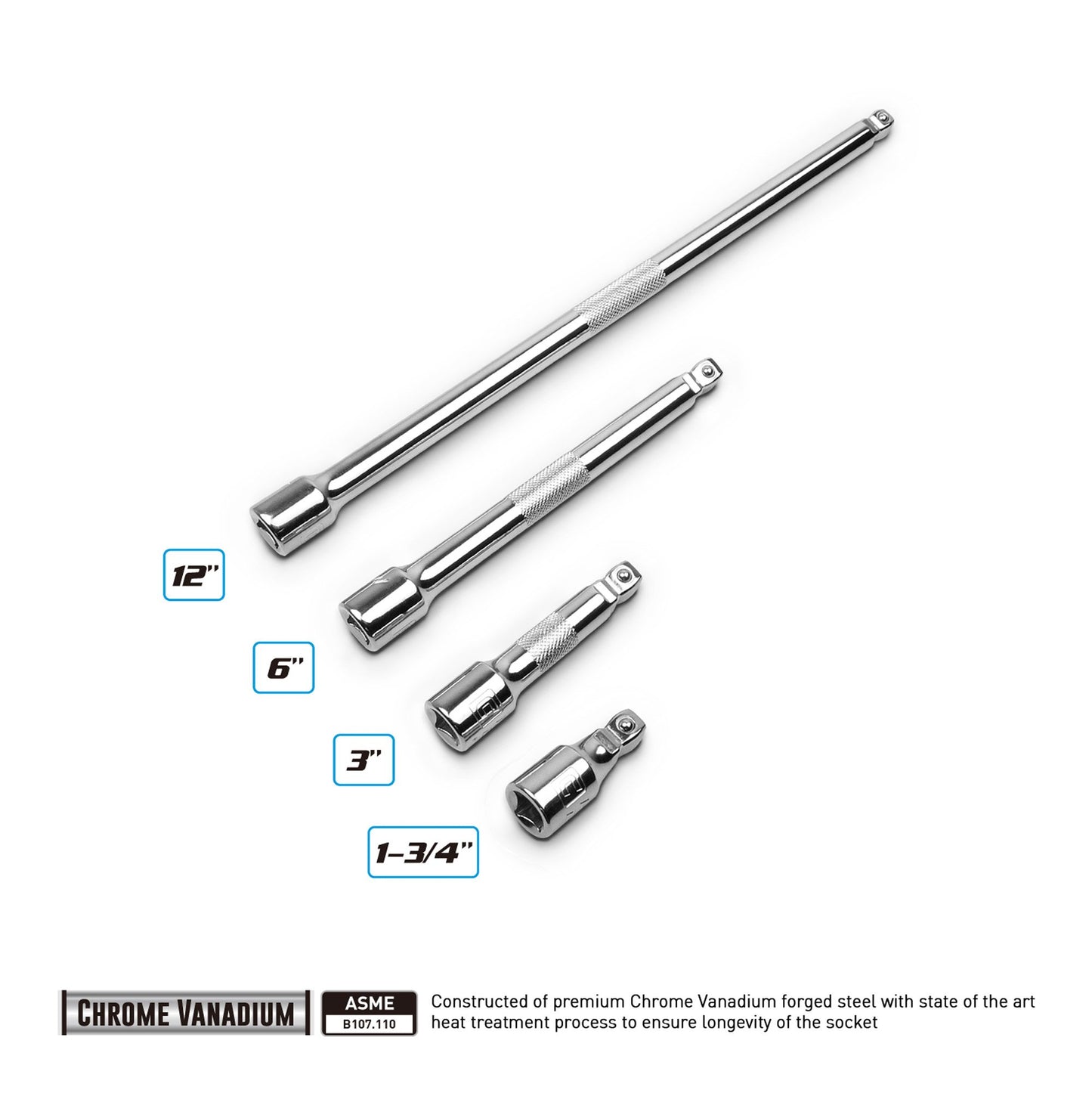Capri Tools 182623 3/8-Inch Drive Wobble Extension Bar Set, 4-Piece (1-2400)