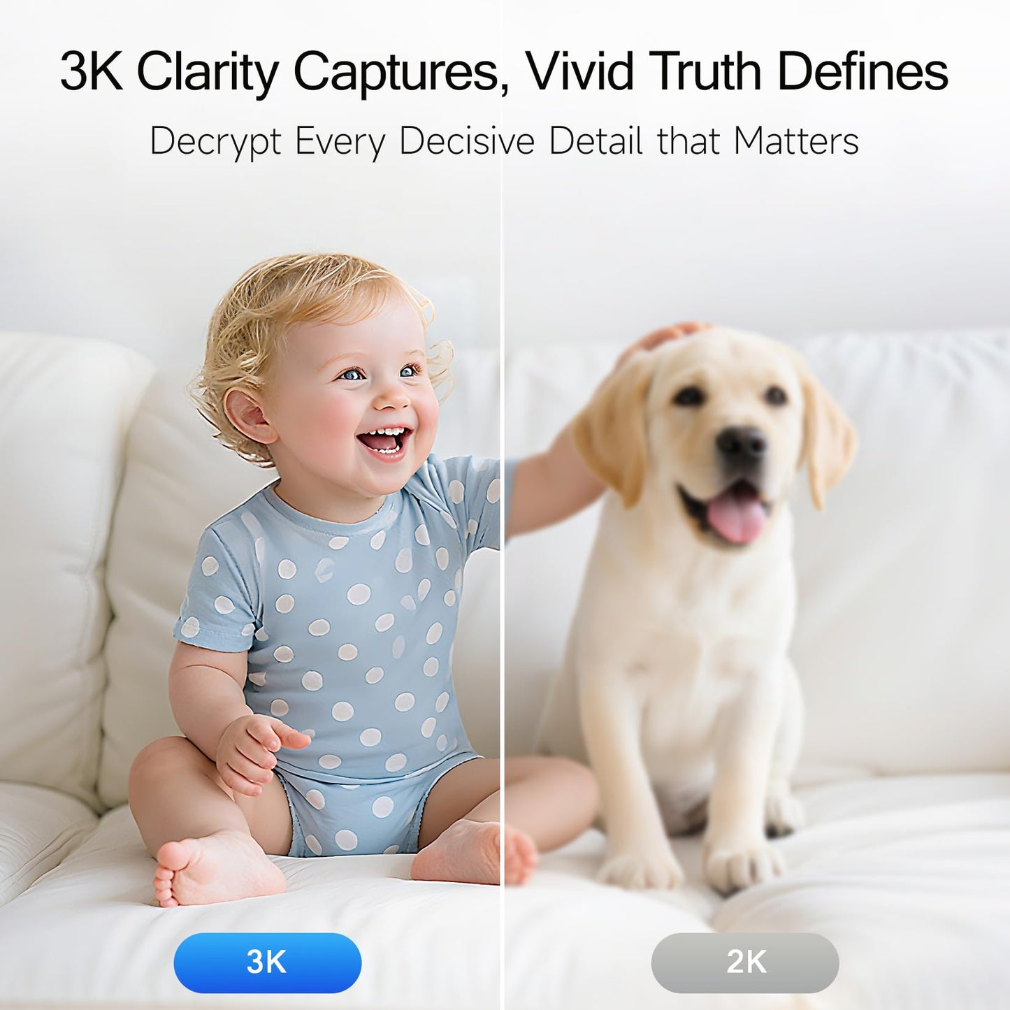 CINMOORE 5G Security Camera Indoor 2-Pack, No-Monthly-Fee AI Tracking Facial Recognition, 3K Pet/Dog Camera with Speaker/Phone App, PTZ WiFi Baby Monitor Cameras for Home Security, 0-Glow Night Vision