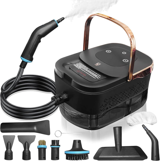 2500w Portable Steam Cleaner, 1.3L Handheld High Pressure Steam Machine, 15 Seconds Fast Heating - 6 Gear Adjustment Multifunctional Steam Cleaner, Suitable for Cars, Floors, Home Kitchens(Black)