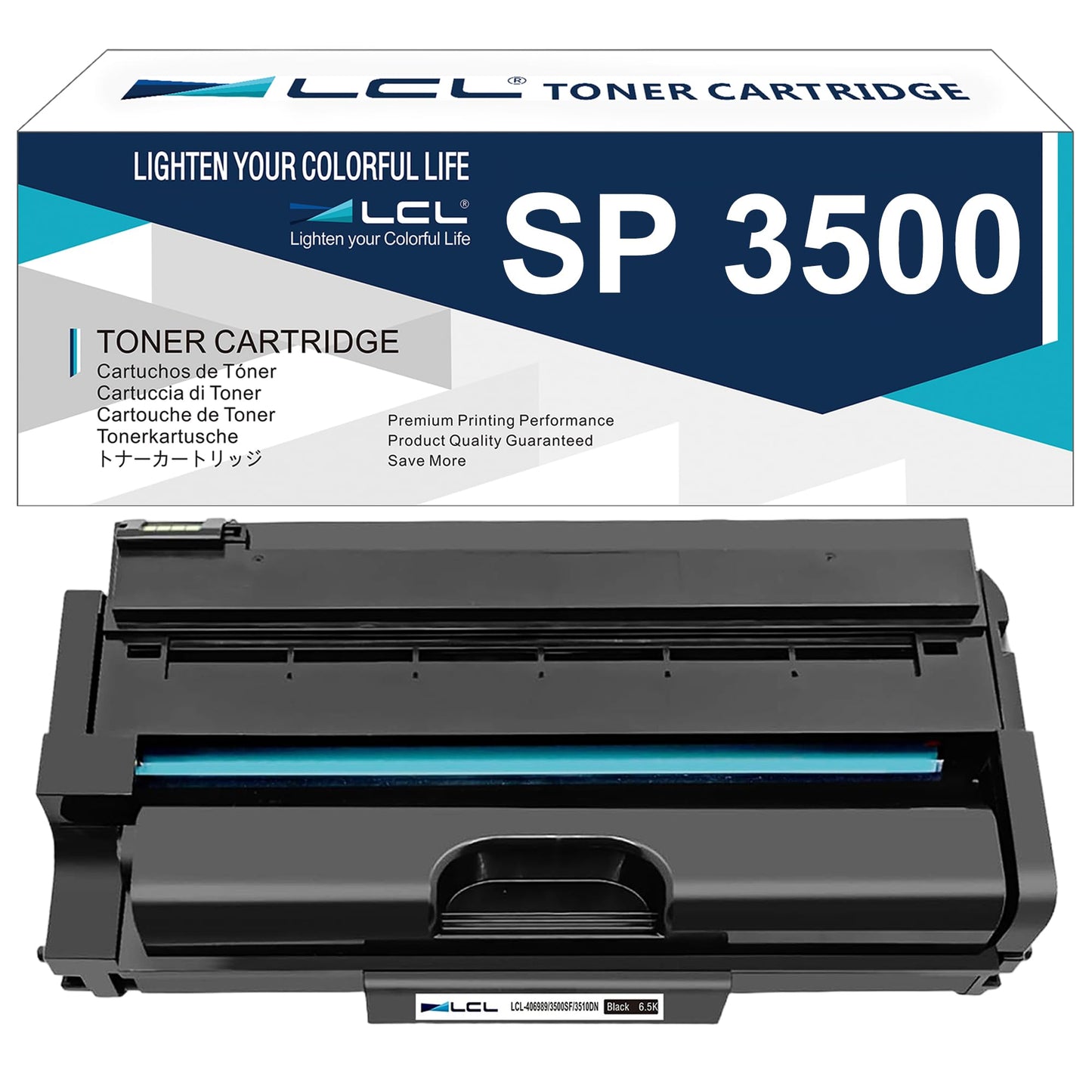 LCL Remanufactured Toner Cartridge for Ricoh 406989 SP 3500DN 3500N 3500SF 3510DN (1-Pack,Black) for Ricoh Aficio SP 3500DN,3500N,3500SF,3510DN,3510SF Printers