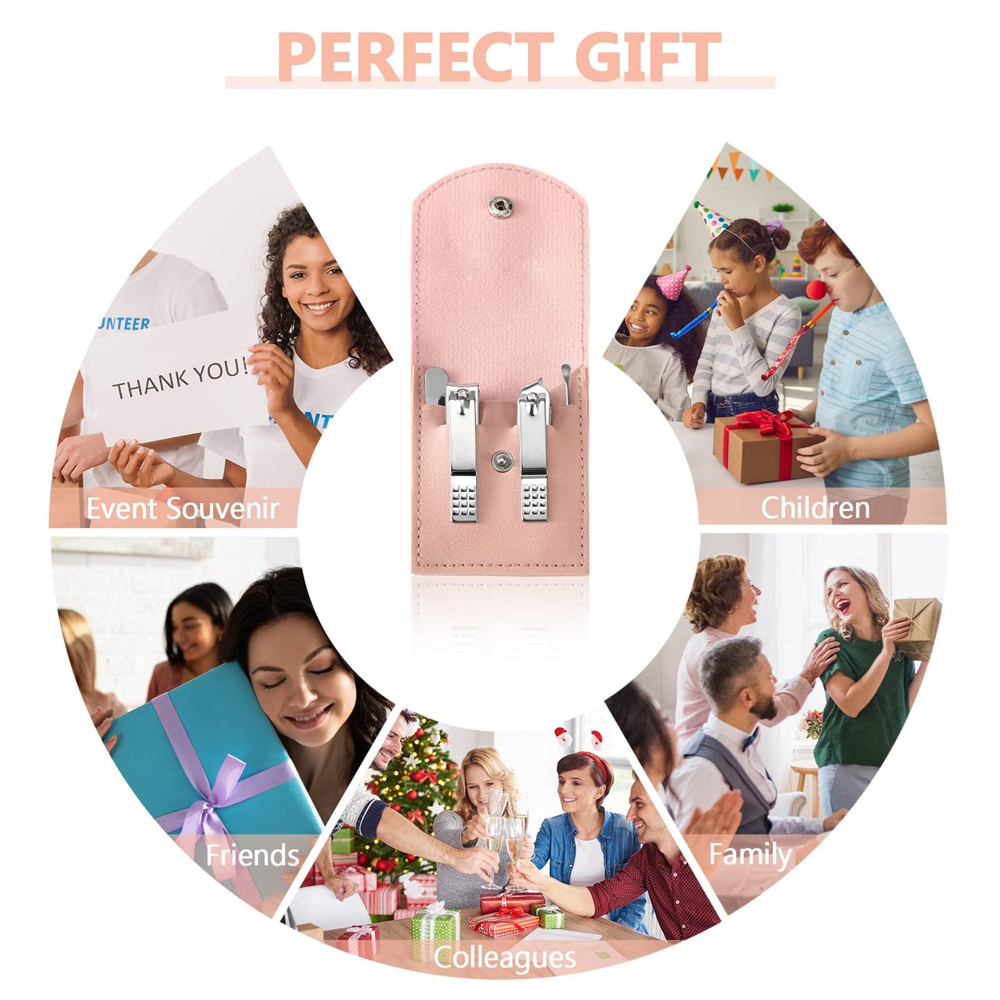 12 Sets Manicure Set Nail Clippers Pedicure Kit Stainless Steel Professional Pedicure Set Grooming Kits Nail Care Tools with Luxurious Travel Case for Nail Care (Pink, 4 In 1)