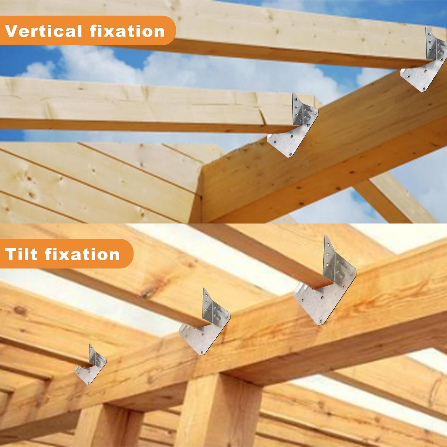 CNQLIS 18-Gauge Hurricane Ties,Heavy Duty Electrogalvanizing Joist Hangers,1.2mm Fit 2X Truss to Rafter Connector, for Roofing Trusses Wood Timber Connectors,Thickness 1.2mm(30 Pcs)