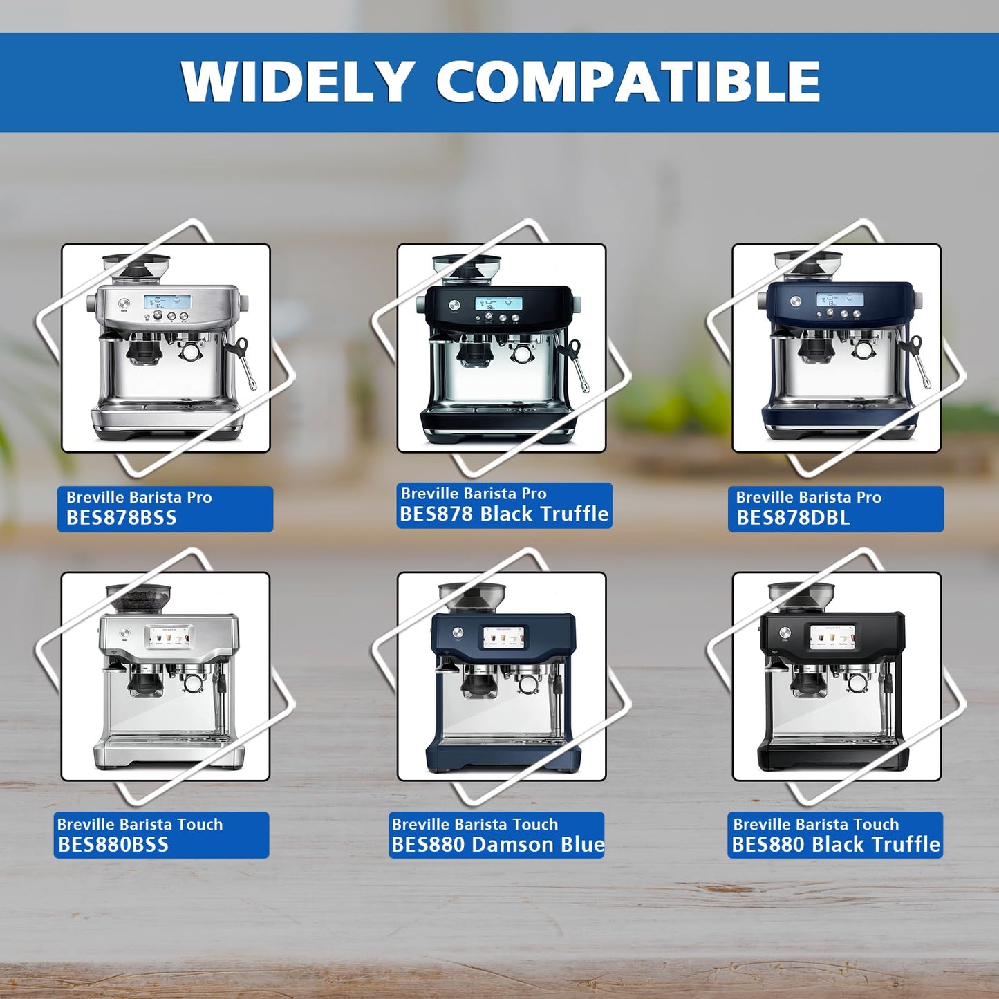 4 Pack Replacement Water Filter for Breville BES880 Barista Touch, BES990 Oracle Touch & Bambino ClaroSwiss Sage Espresso Machine BES920 BES878