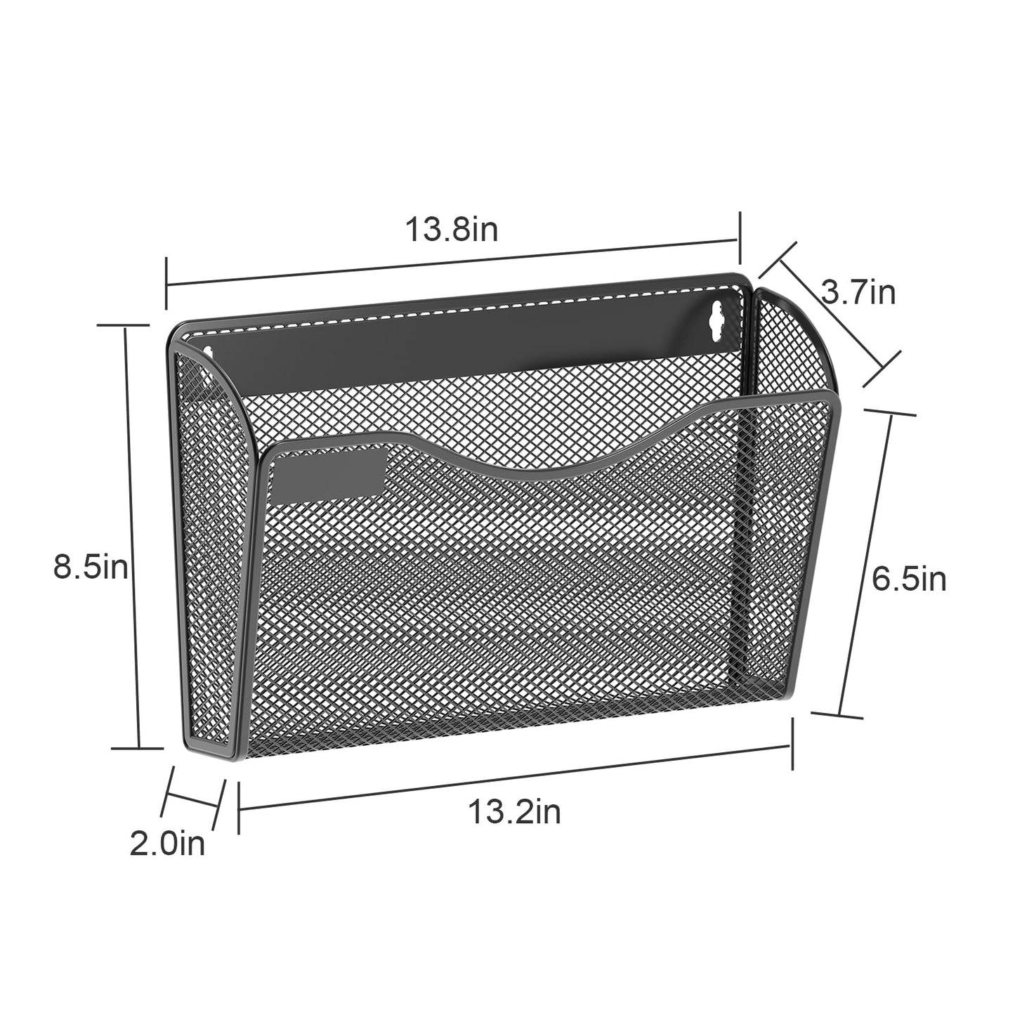 Samstar 6 Pack Mesh Wall Mounted File Holder Metal Wall File Pocket Mail Organizer for Office/Home(with Label Panel)