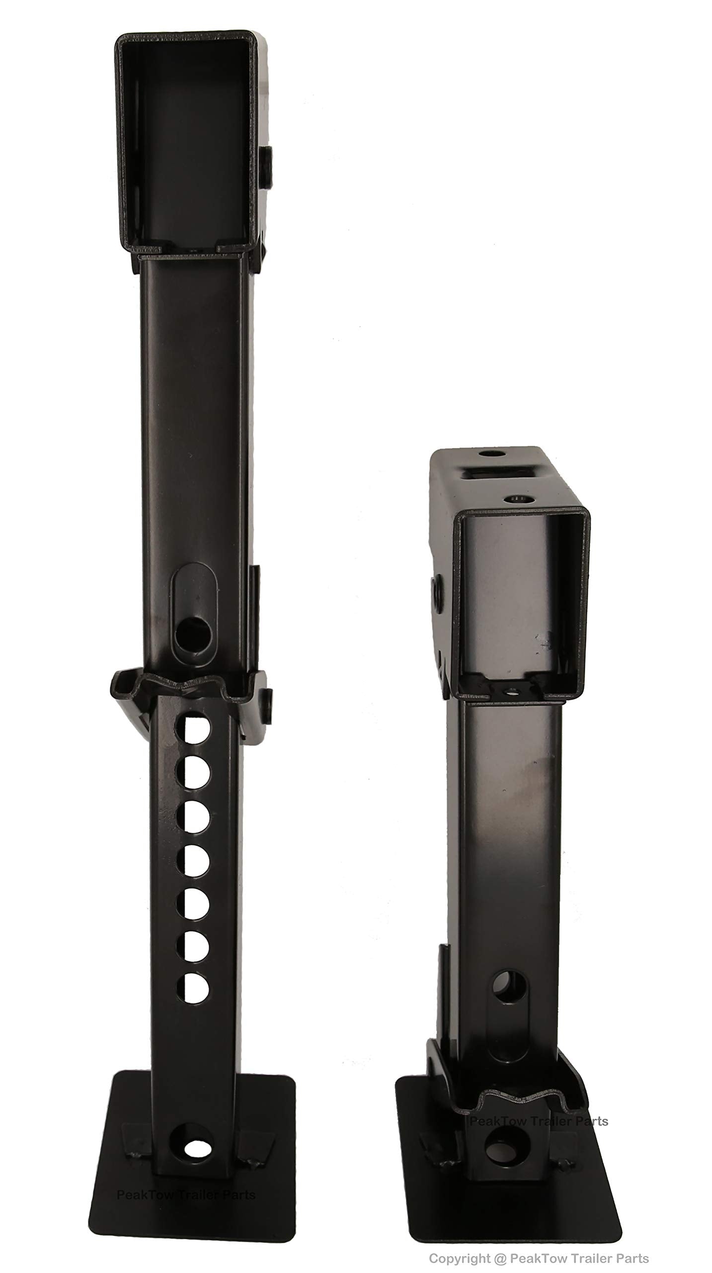 PEAKTOW PTJ0621 Telescoping Swing Down Trailer RV Camper Stabilizer Jack 1000 Lbs Support Capacity with Handle and Mounting Screws 2PK