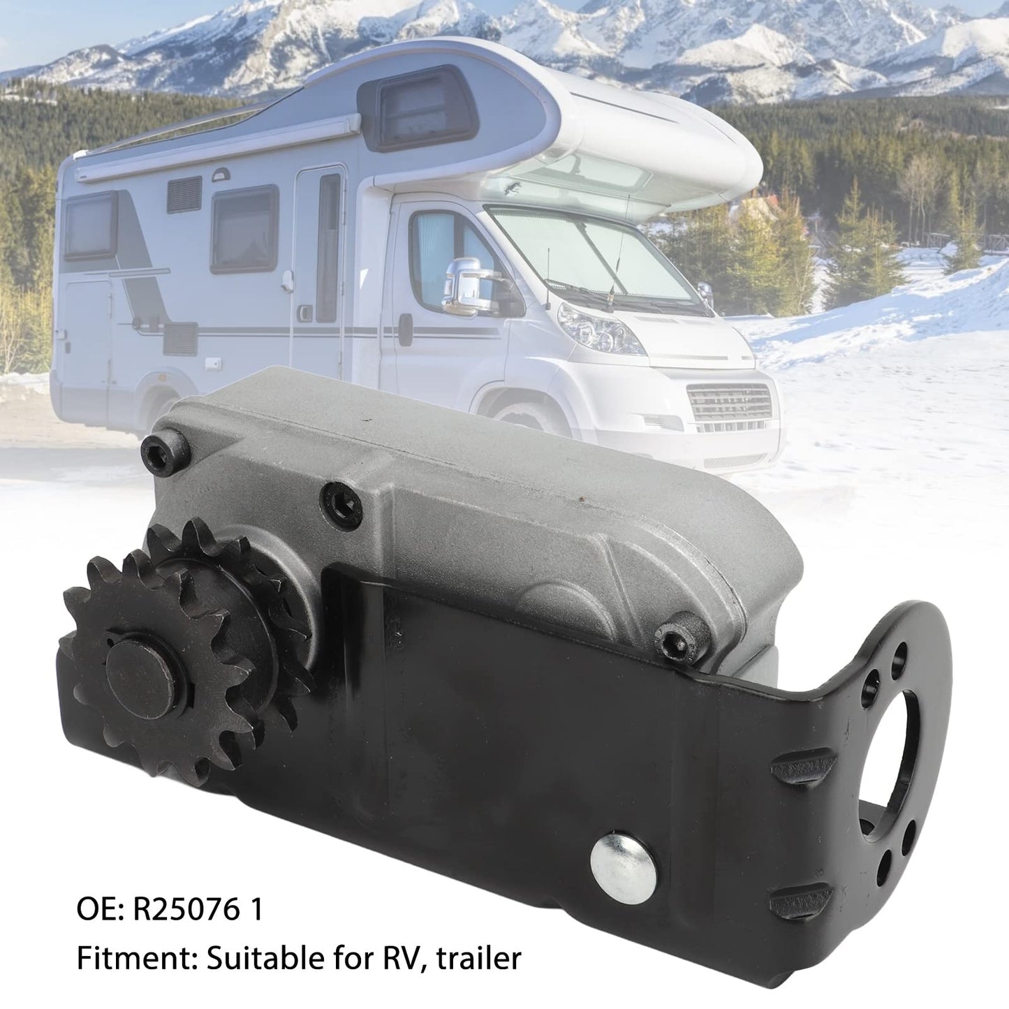 Slideout Gearbox,RV Slide Out Gear Box with Mounting Bracket 13 Tooth Sprocket R25076 1 for Motorhome Trailer