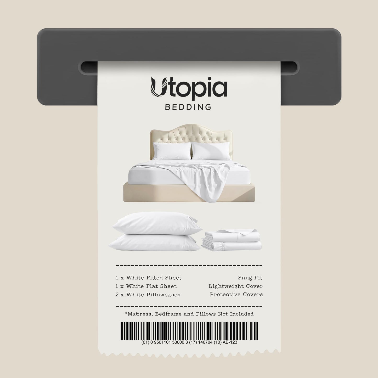 Utopia Bedding King Bed Sheets - 4 Piece King Size Cooling Sheet Set - Hotel Luxury Soft Breathable Microfiber, Oeko-TEX, Deep Pocket Easy Fit & Care, Fade & Wrinkle Resistant, White