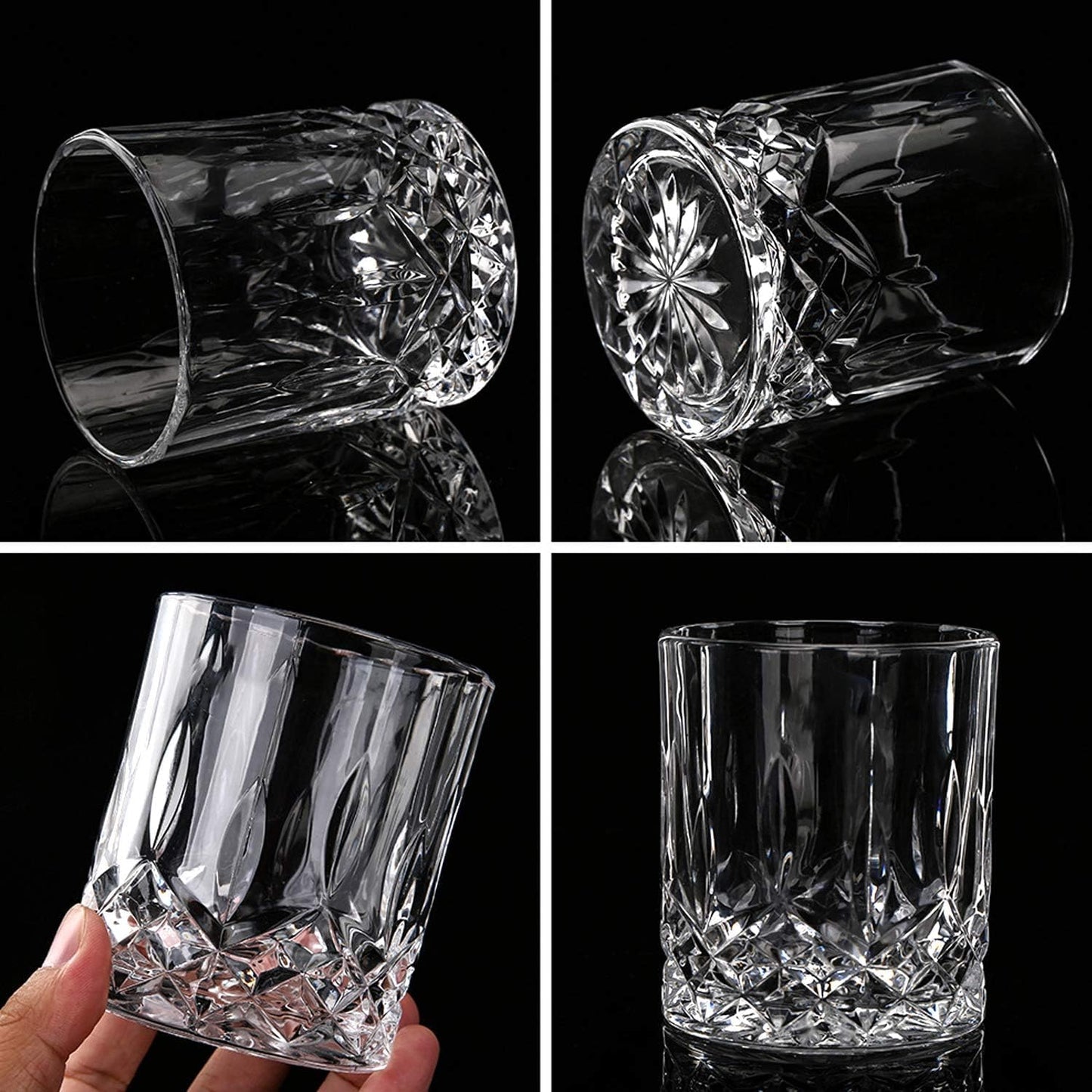 LIGHTEN LIFE 5 Piece Whiskey Decanter Set, Non-Lead Crystal Bourbon & Scotch Decanter with 4 Glasses in Gift Box for Men & Dad