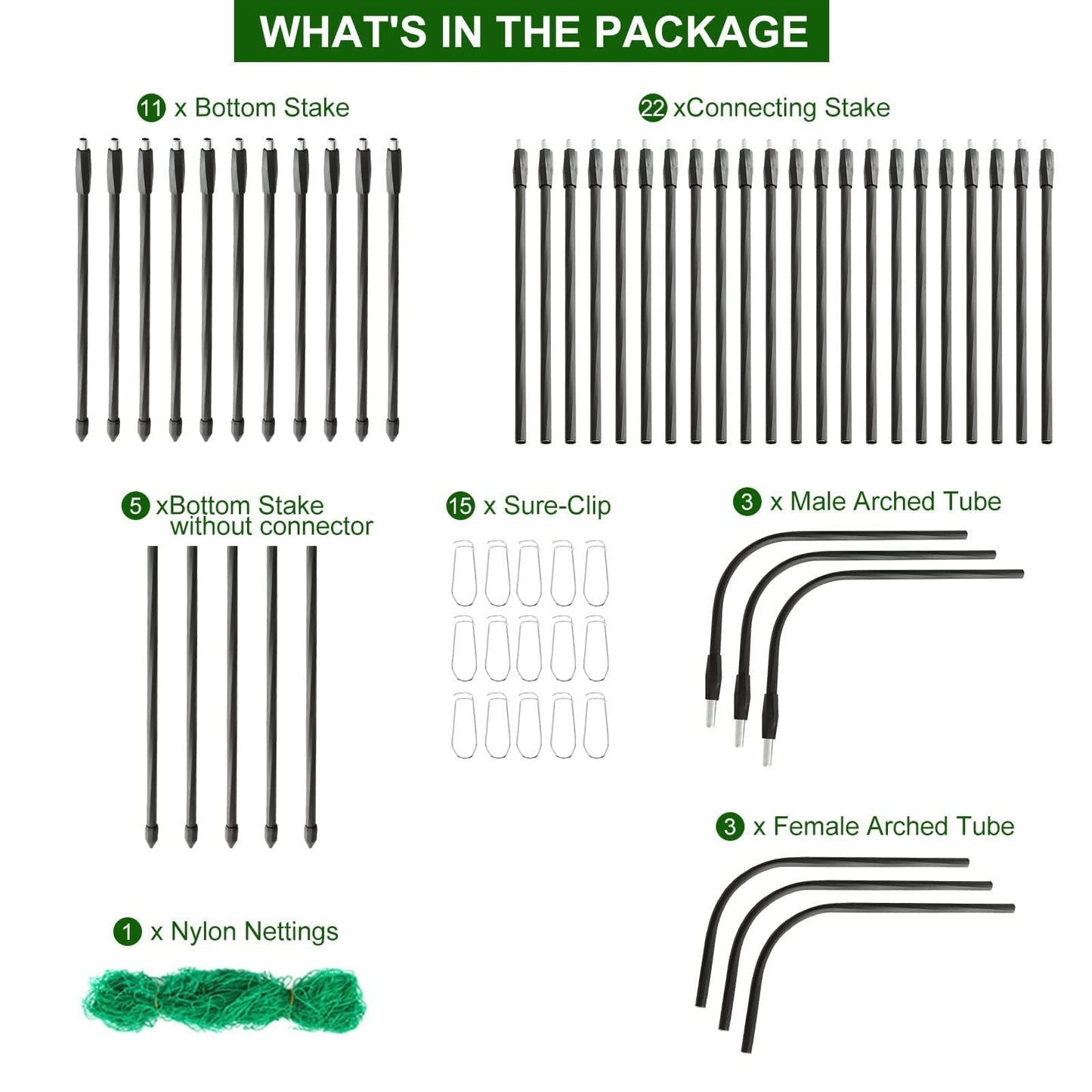 FOLLOOK Cucumber Trellis for Garden, 63" Tall Metal Pea Tunnel Garden Arch Trellis for Climbing Plants Outdoor, A Frame Trellis Support Vegetables Squash Cucumber Trellis for Raised Bed, Lightweight