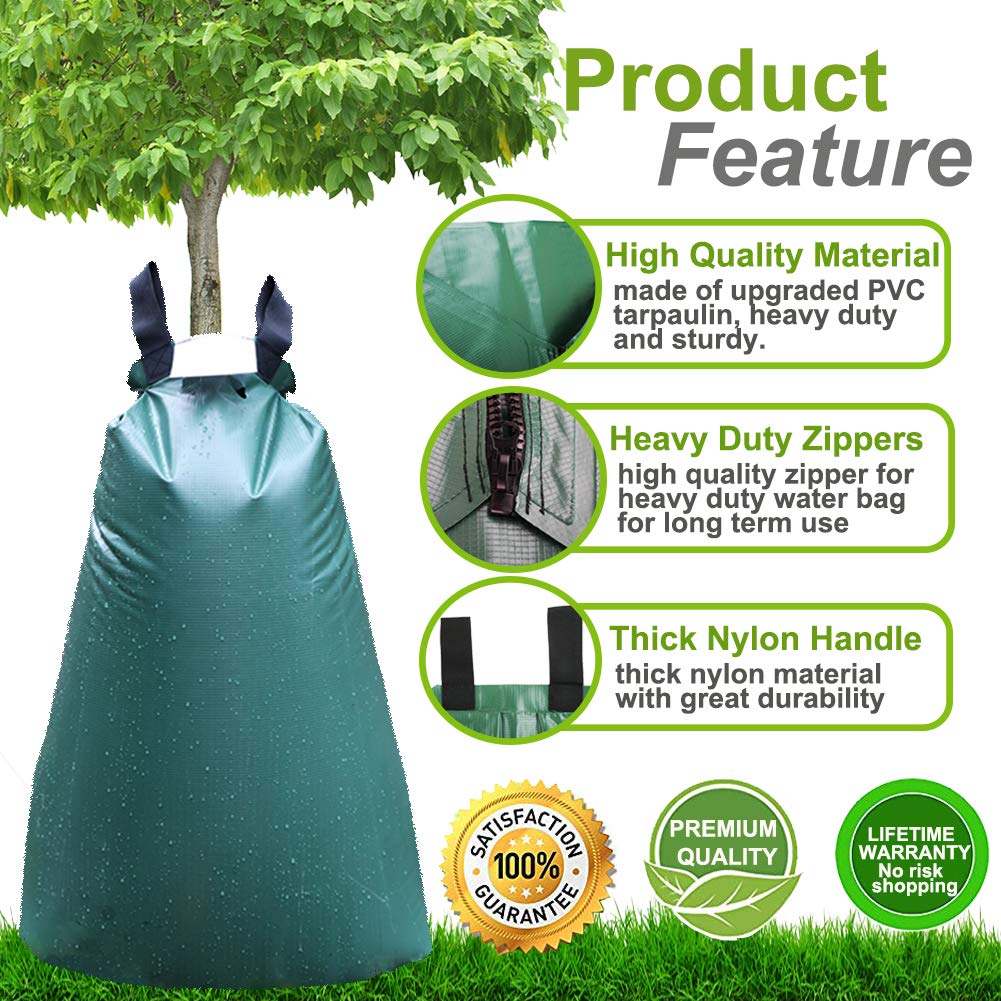 Tree Watering Bag 20 Gallon Slow Release Watering Bag for Trees Tarpaulin PVC Drip Irrigation 4 Pack