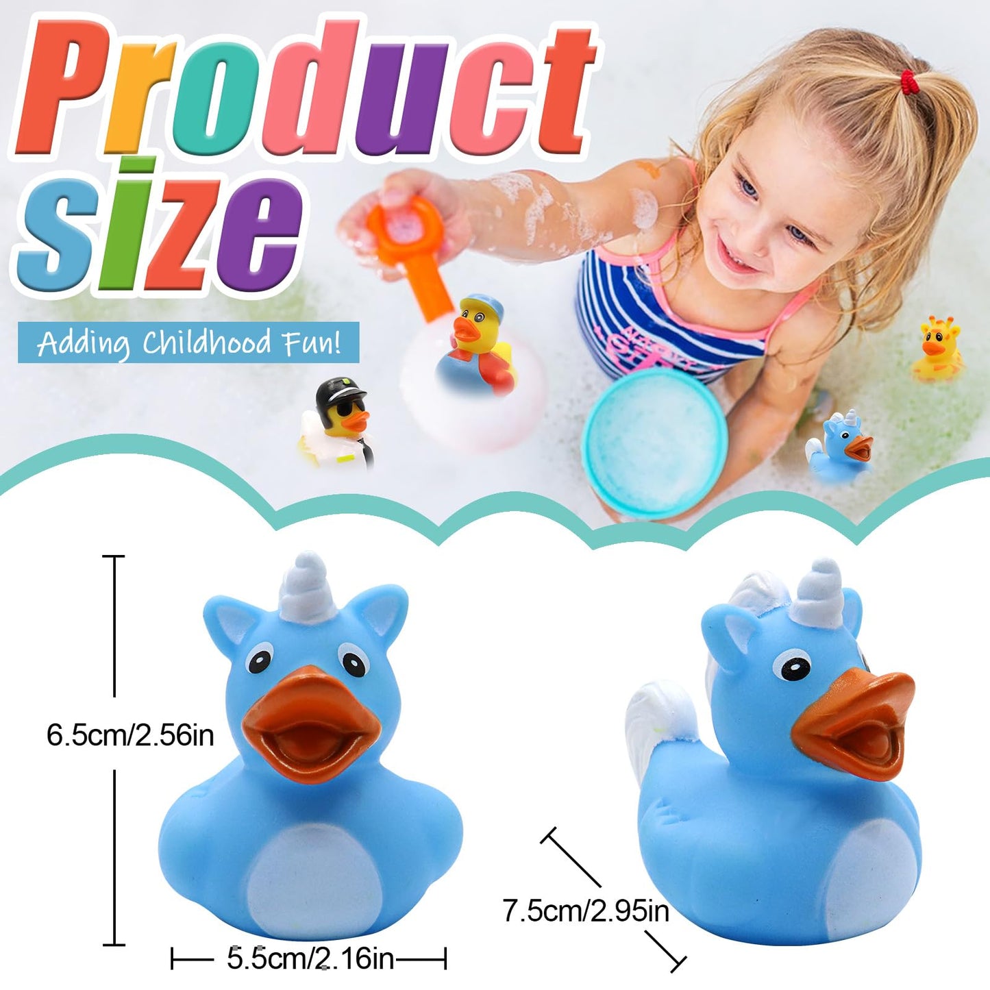 Rubber Duck Bath Toy Assortment Bulk Floater Duck for Kids Birthday Gifts Baby Showers Classroom Prizes Party Favors Rubber Duckies for Jeep Summer Beach Pool Toy (100 Pack)