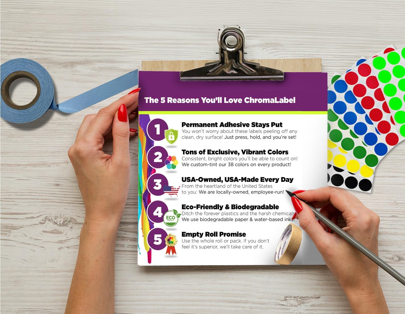 ChromaLabel 1 x 1.50 Inch Printable Labels, Compatible with Laser and Inkjet Printers, 2450 Stickers per Pack, White, Permanent