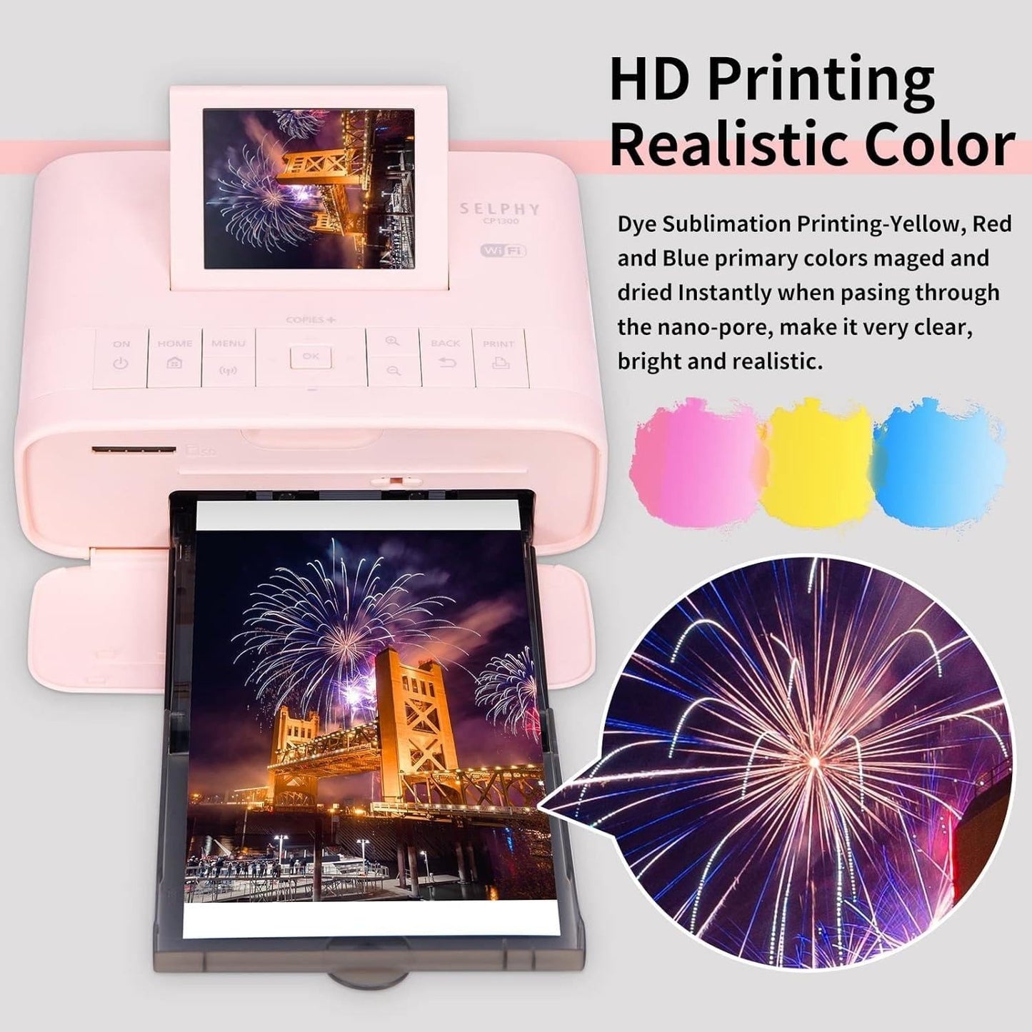 Compatible for Canon Selphy CP1500 CP1300 Paper and Ink 4x6'' Postcard Size