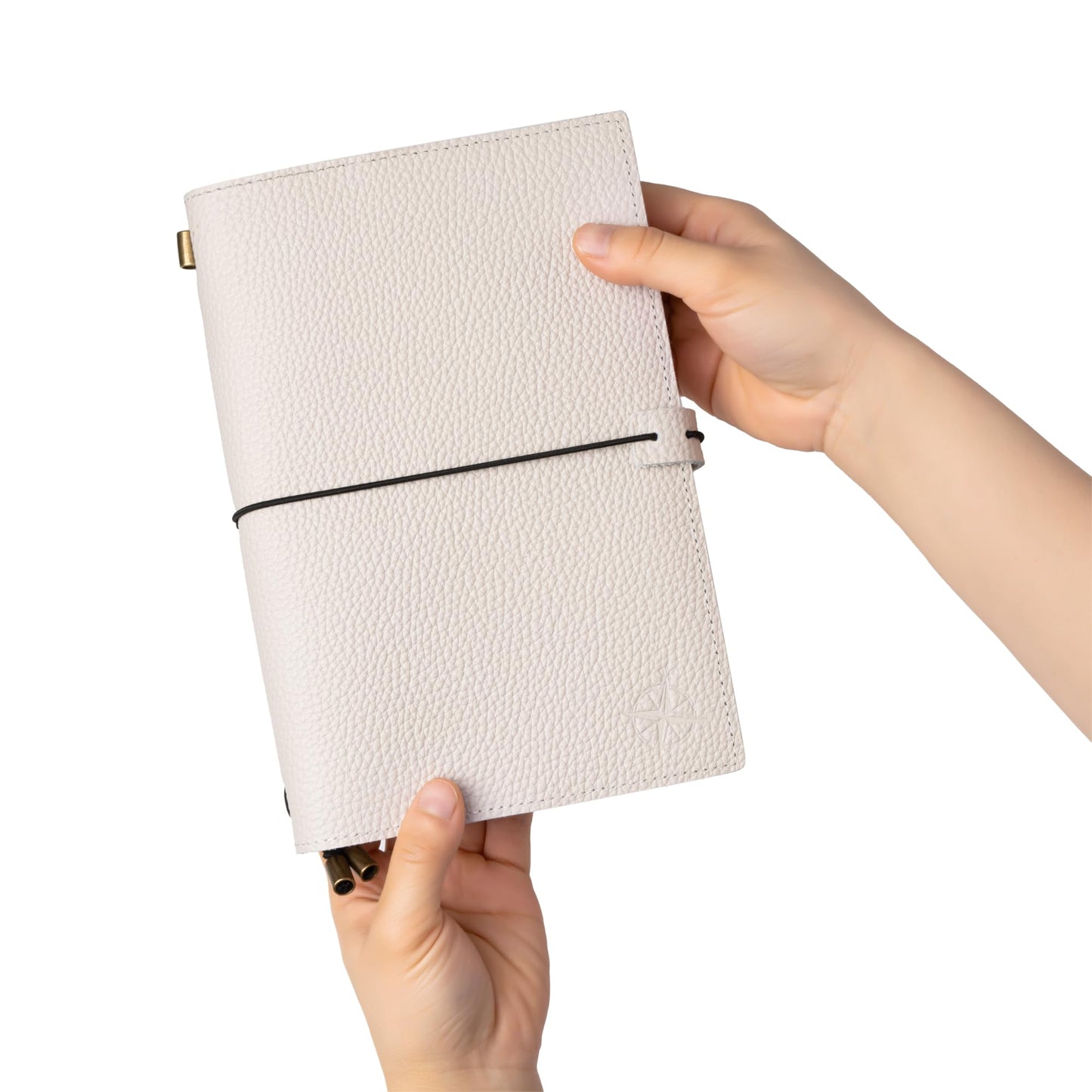 Wanderings A5 Travelers Notebook with Pockets, Oat Colour - Genuine Leather Journal, 6" x 8.7" (15 x 22cm), Refillable Travel Journal to Capture All Life's Adventures, 120 GSM Blank Inserts