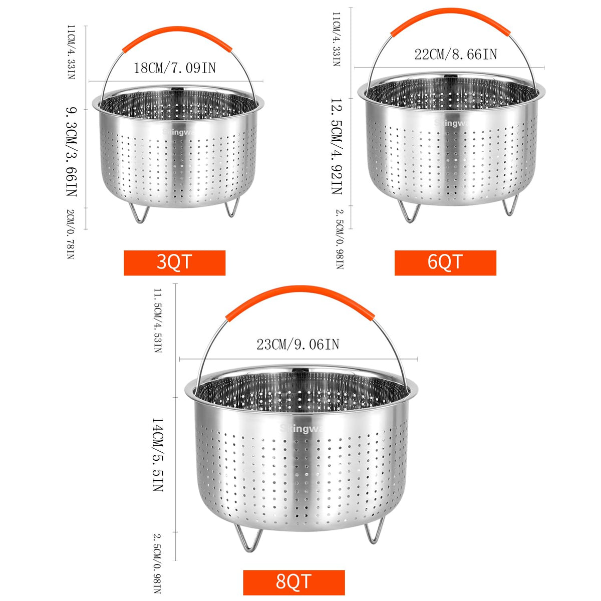 Steamer Basket for Instant Pot, Stainless Steel Vegetable Steamer Basket Insert for Pots (6qt)