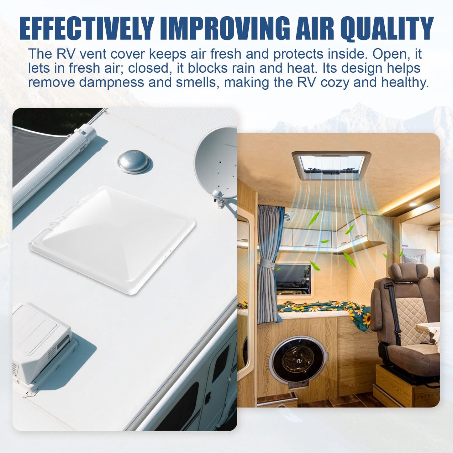 13 Inch Roof Vent Cover Compatible with RV,Universal Trailer Camper Vent Lid for Vent Fan Motorhome Trailer,2 Pack