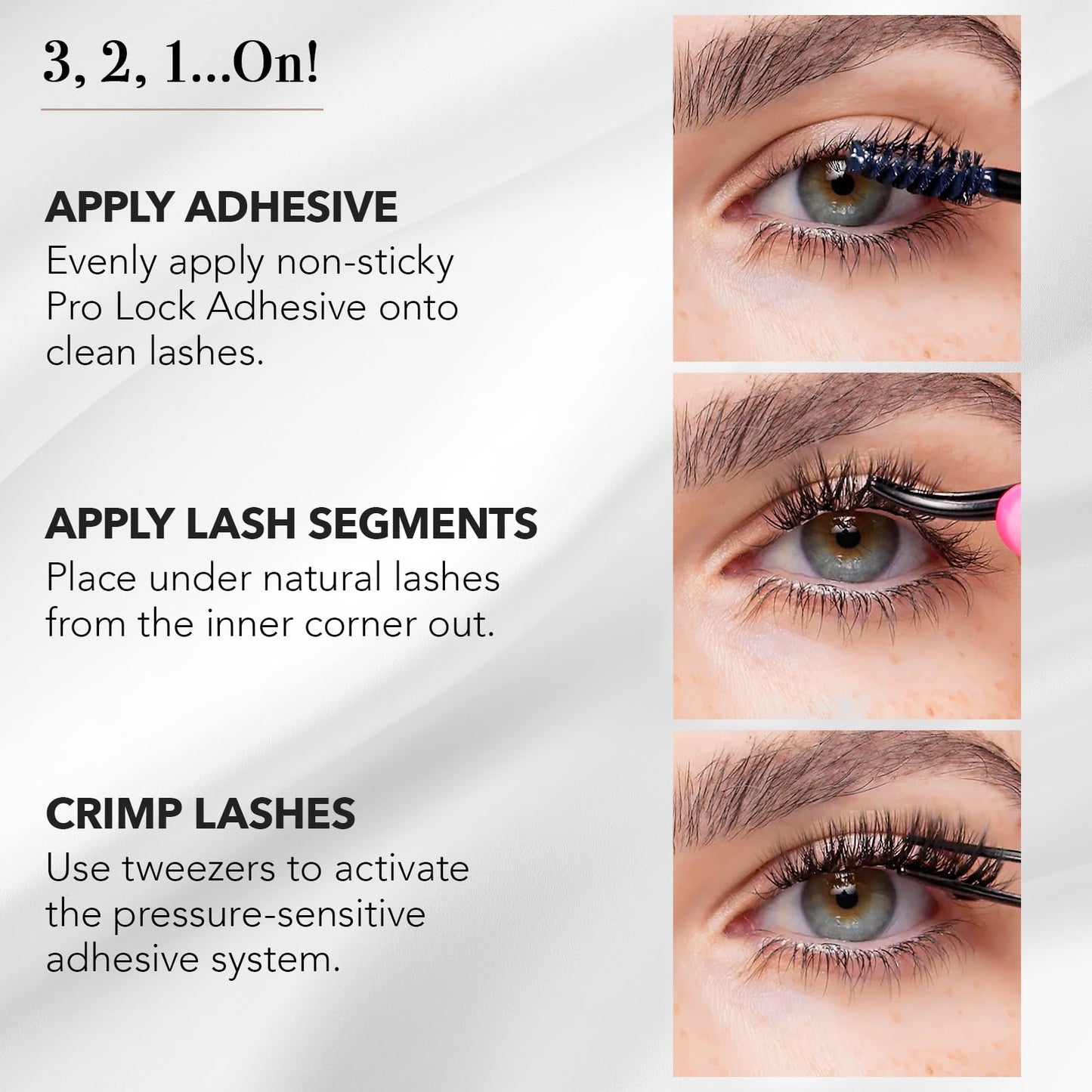 Pro Lash ProWear Mini Lash Clusters Kit - Easiest to Apply Lashes - 10-Day Cluster Eyelash Extensions - False Eyelashes Plus Adhesive and Tweezers - Volume No. 02 - Black