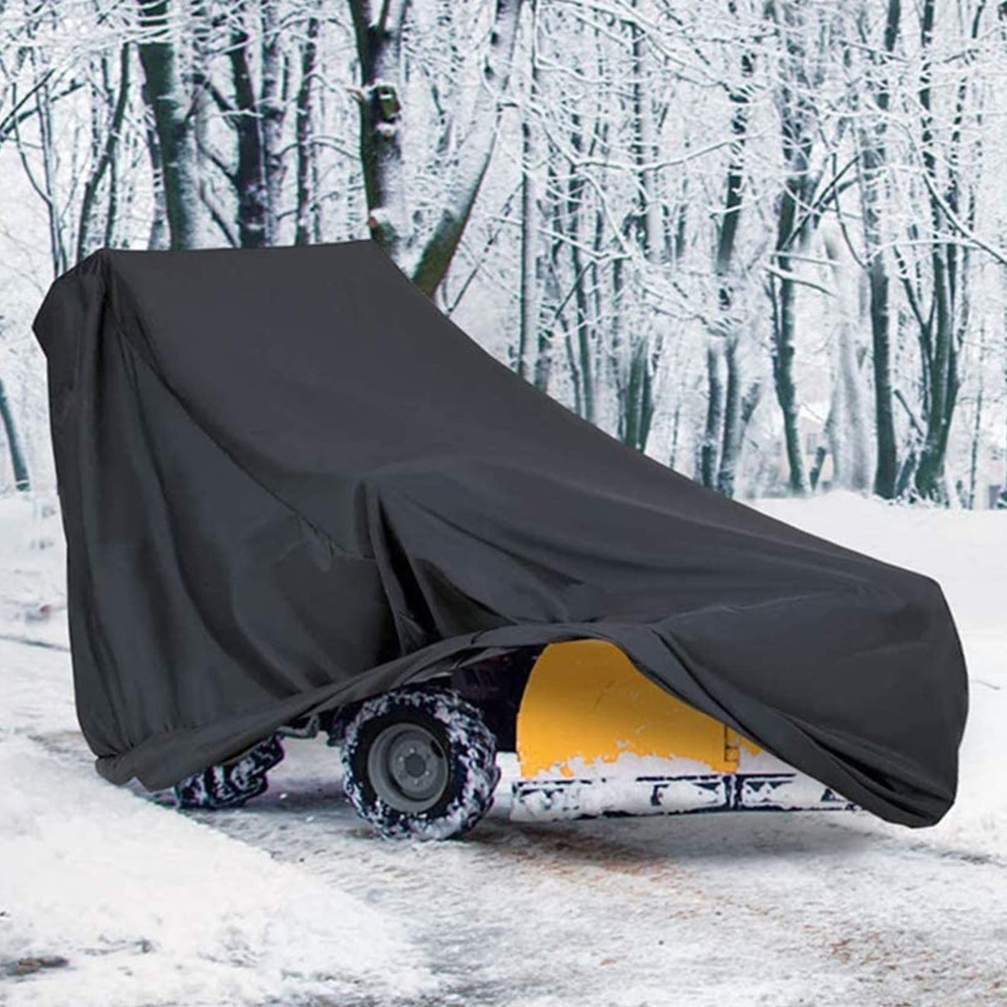 Snow Thrower Cover Waterproof Snow Blower Cover 600D Oxford with Windproof Buckles and Elastic Cord for Outdoor Electric All Weather Protection Universal Size 55" L x 44" H x 32" W