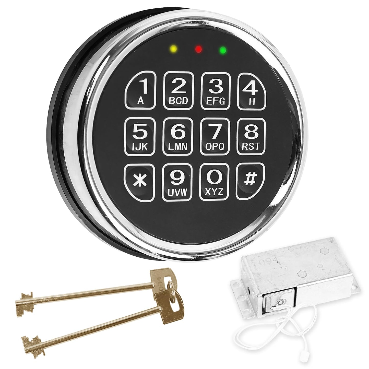 TeukRiGa Gun Safe L-ock,Digital Electronic Keypad L-ock for Safes with Solenoid L-ock & 2 Override Keys,High Security Fireproof Safe Box Circuit Board L-ock