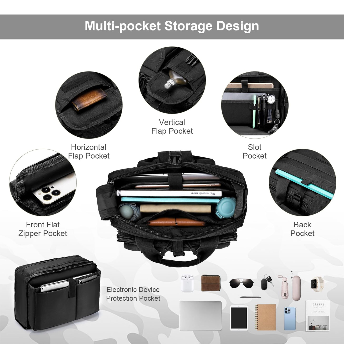 Stypos Tactical Messenger Bag, Tactical Briefcase for Man Military Laptop Bag Messenger Shoulder Bag