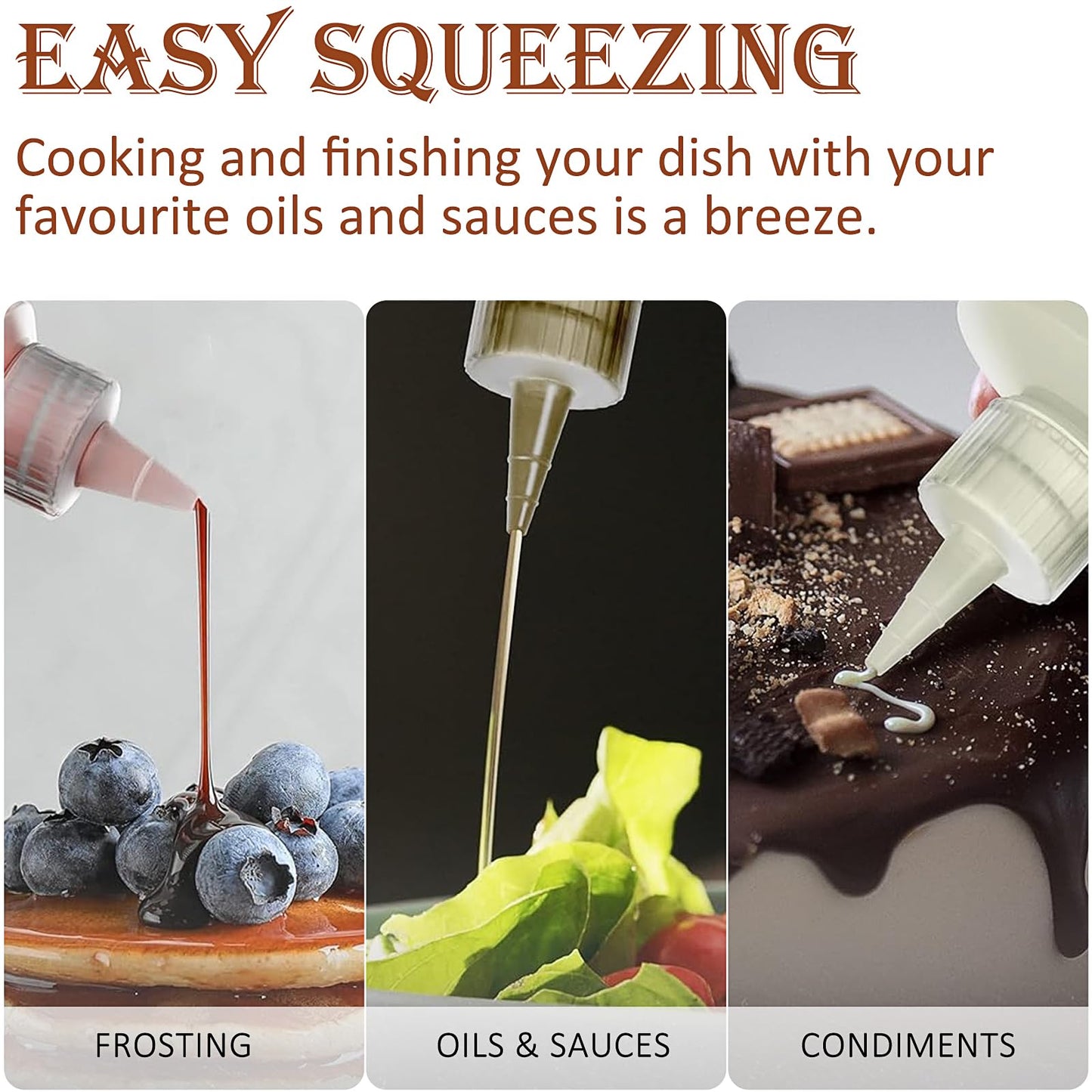 16 oz Plastic Squeeze Bottles,30 Pack Condiment Squeeze Bottles for Liquids, Refillable Squirt Bottle with Red Top Cap for Ketchup, BBQ, Sauces, Syrup, Dressings, Arts and Crafts