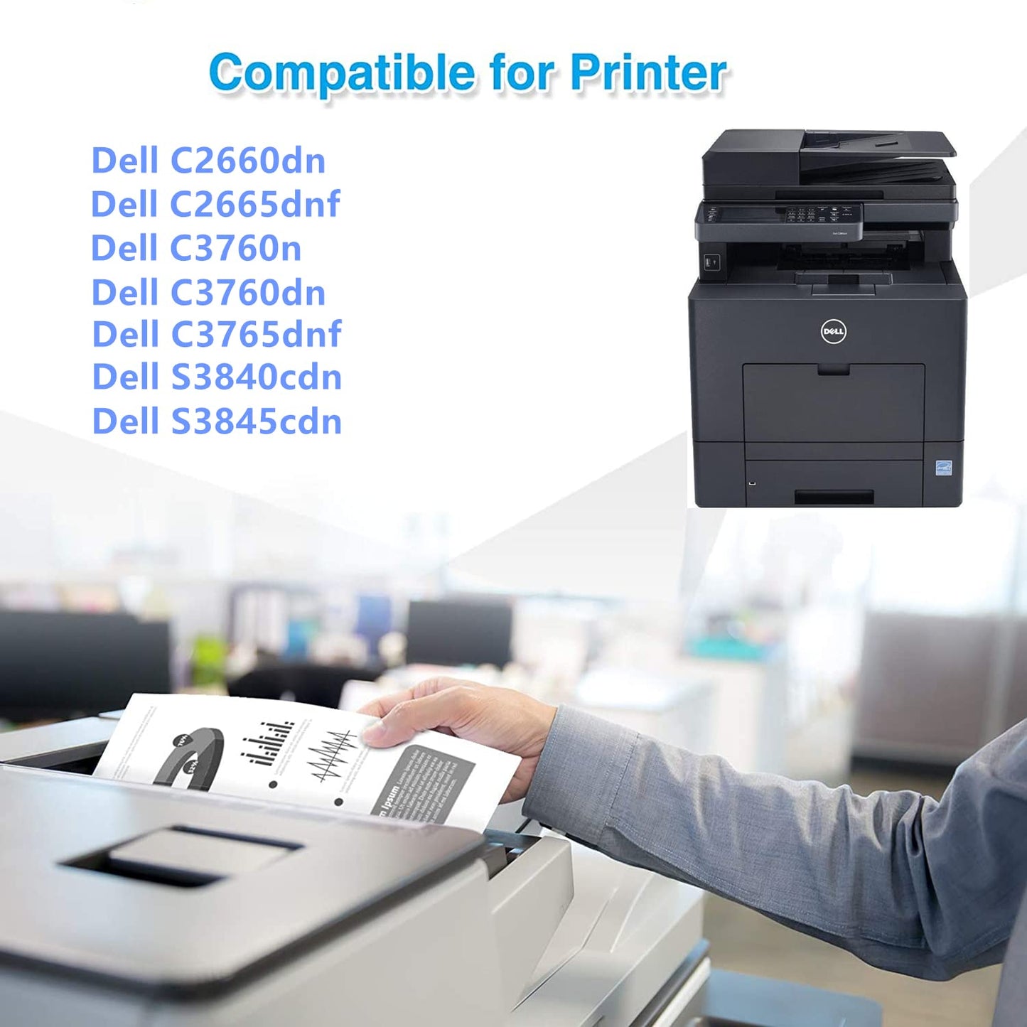 Replacement C2660dn C2665dnf C3760n C3760dn C3765dnf Waste Toner Box for Dell C2660dn C2665dnf C3760n C3760dn C3765dnf S3840cdn S3845cdn Waste Toner Container 331-8438 (NTYFD)
