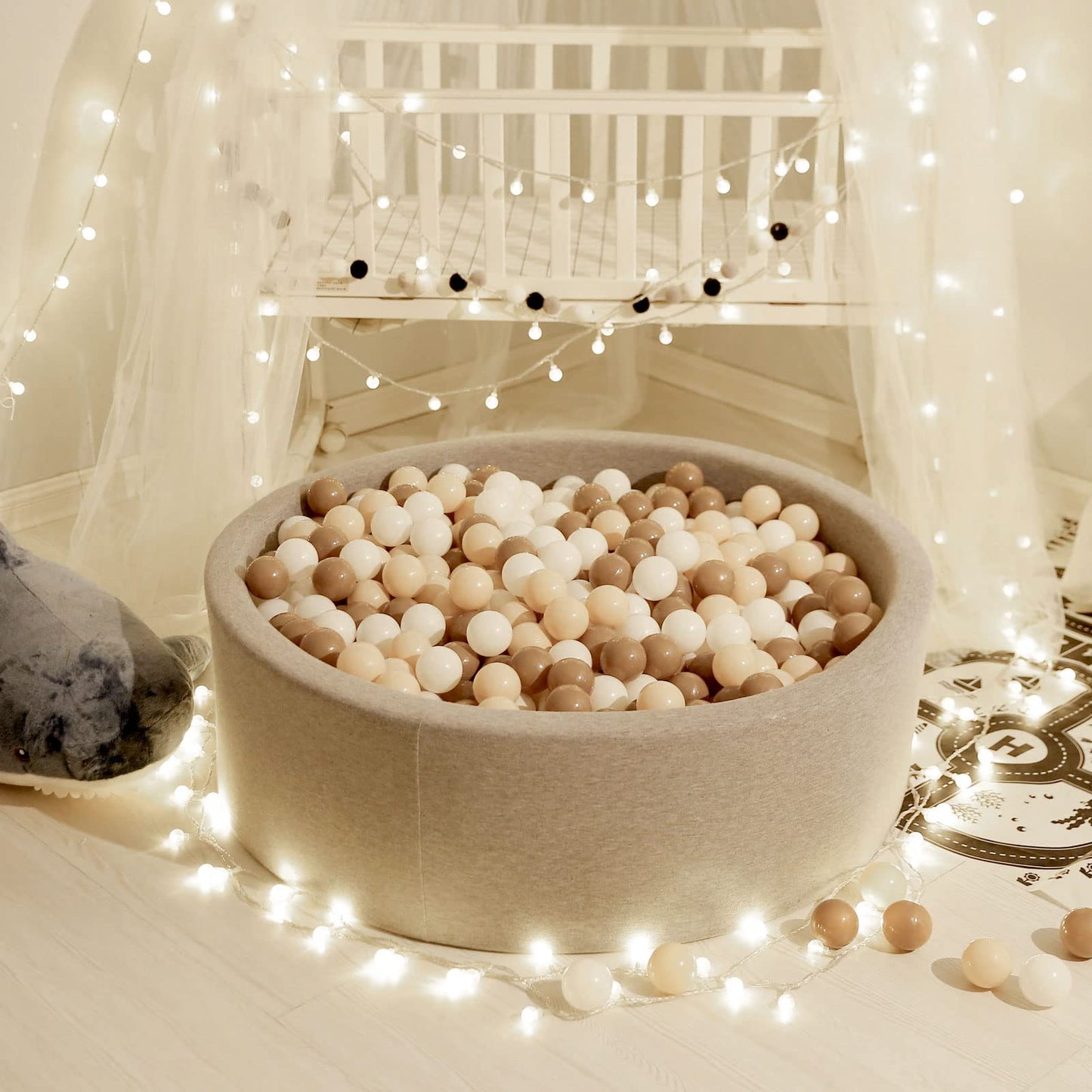 GOGOSO Ball Pit Balls Plastic PlayBalls for Toddlers Kids Playpen BPA Phthalate Free Crush Proof Birthday Decor,2.4inch 80pcs Brown Beige