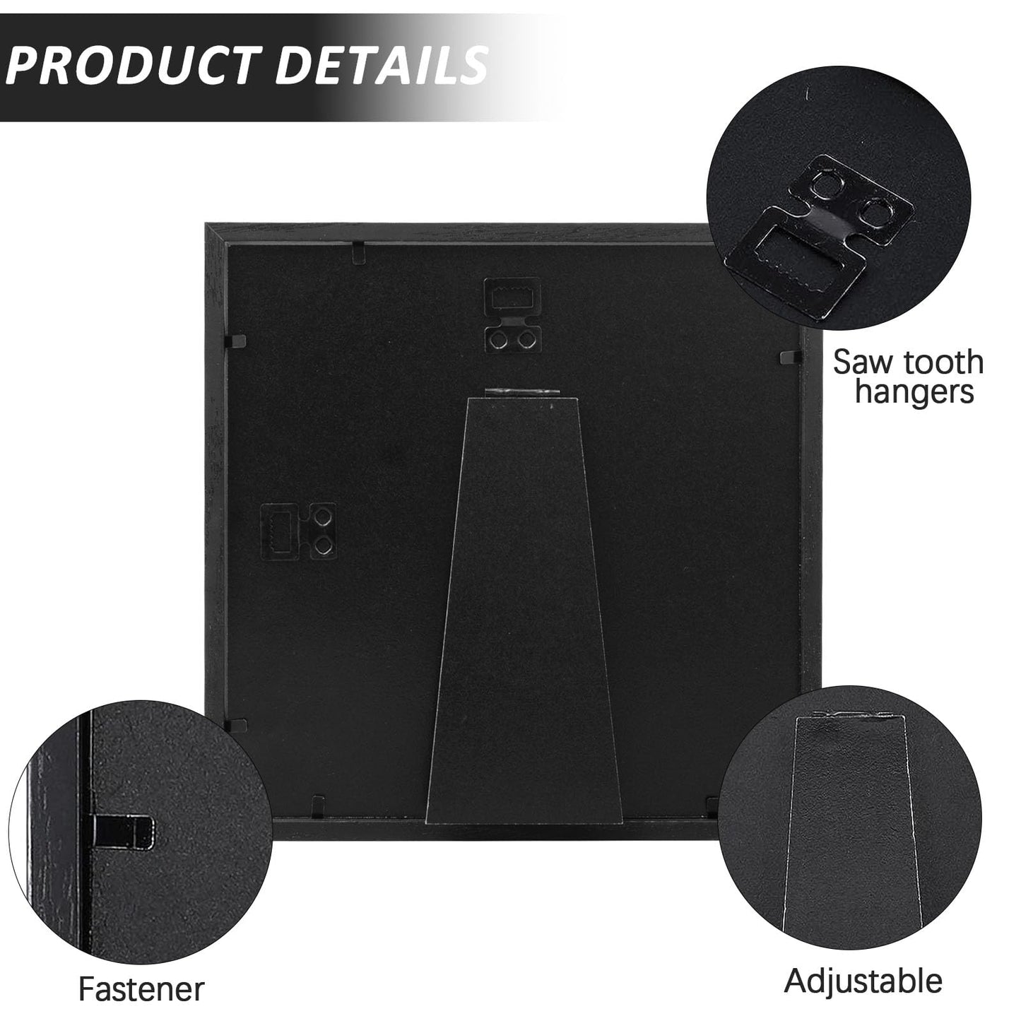6 Pieces 8 x 8 Inches Shadow Box Frame Black Wood Shadow Boxes Display Cases, 1.2 Inch Interior Depth Shadow Box for Wall and Tabletop Display Ideal for Memorabilia, Pictures, Flowers, Medals, Tickets