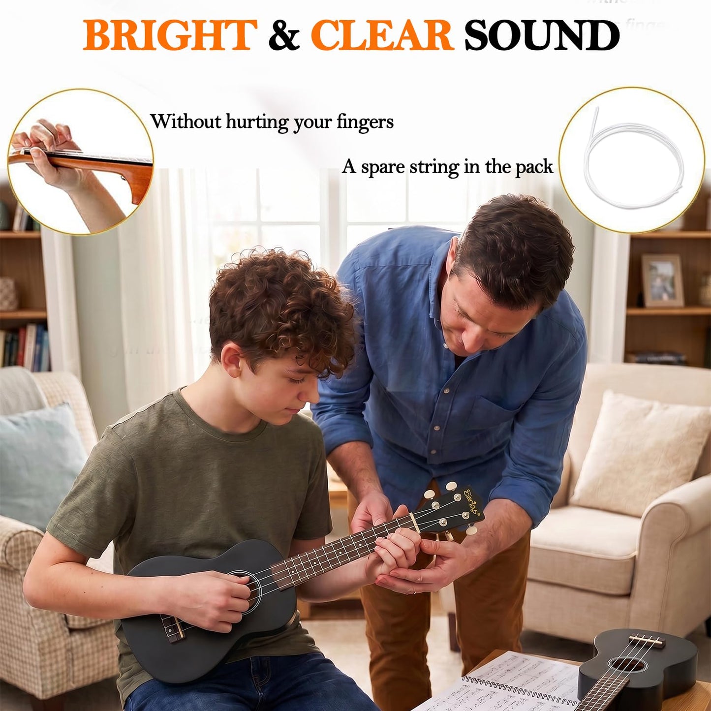 Soprano Ukulele Beginner Kit 21 Inch w/Free Online Lesson Gig Bag Tuner Picks Strap, Fast to Learn