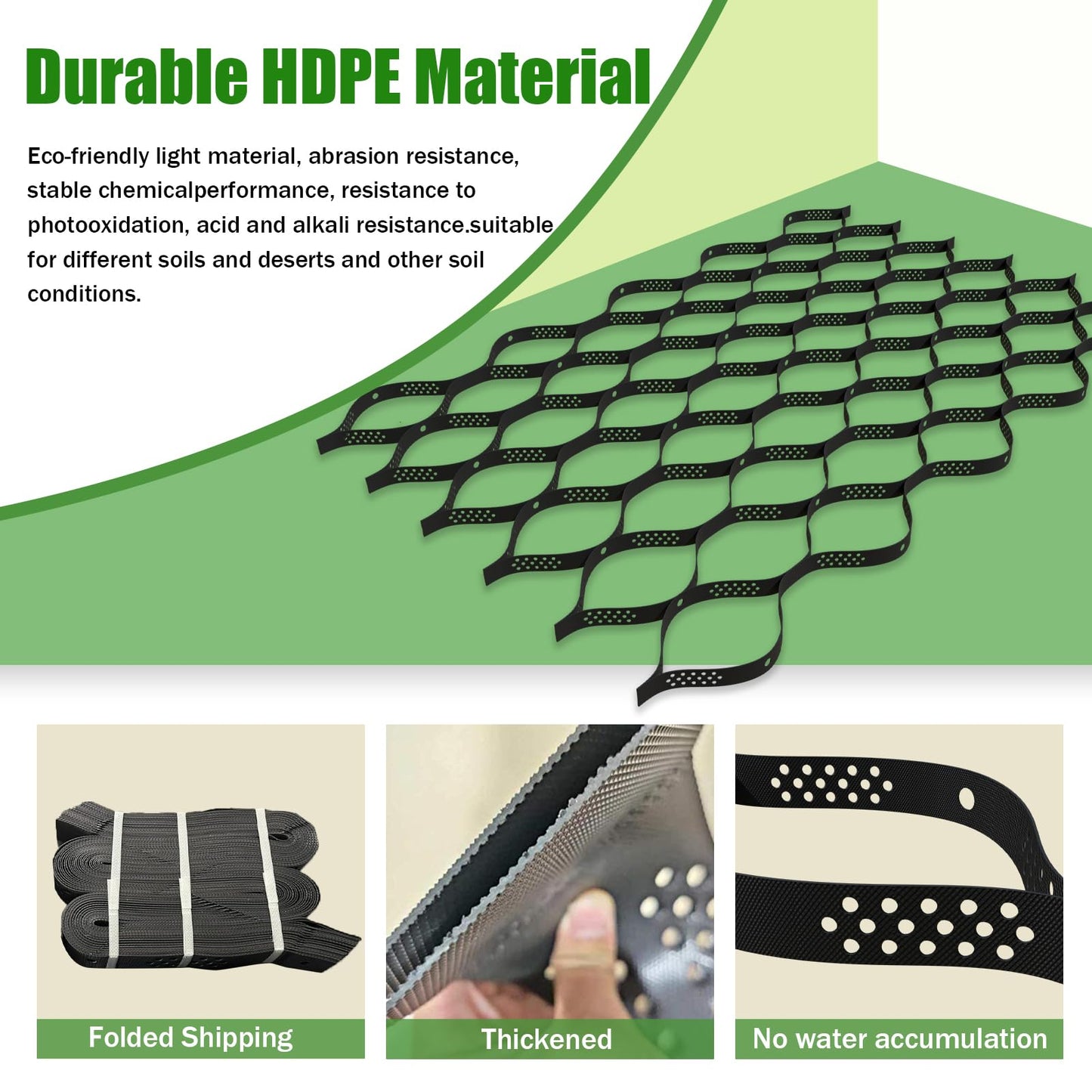 2" Thick Gravel Ground Grid 6.5ft x 16.5ft - Geo Grid Driveway Stabilization Grids, Gravel Retainer Grid 1885 LBS Per Sq ft, Geocell Geogrid for Walkway Driving RV Parking Slopes and Garden