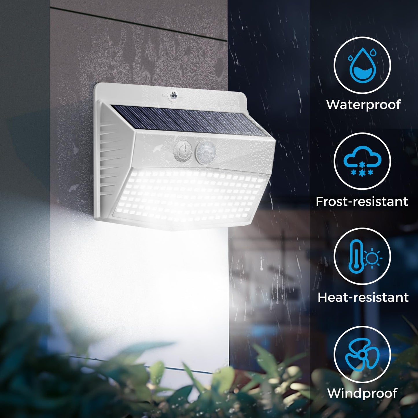 Peaur 3 Lighting Modes Solar Lights Outdoor, 8 Pack 138LED Solar Motion Sensor Light, IP65 Waterproof Wireless Wall Lights Solar Powerd Security Lights for Fence Yard Garden Deck Garage-White