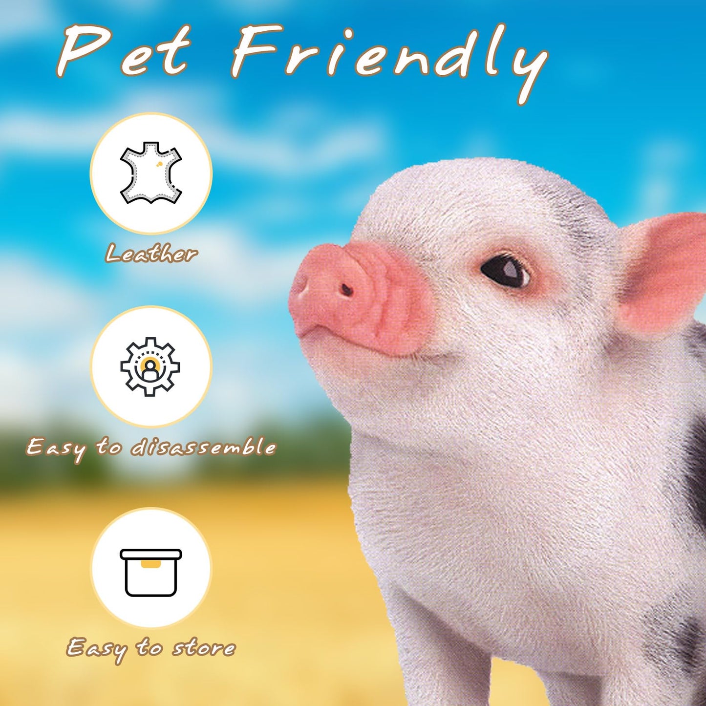 MinrzPet Pig Harness, Adjustable 8 Feet Leash for Small to Medium Pet Pigs