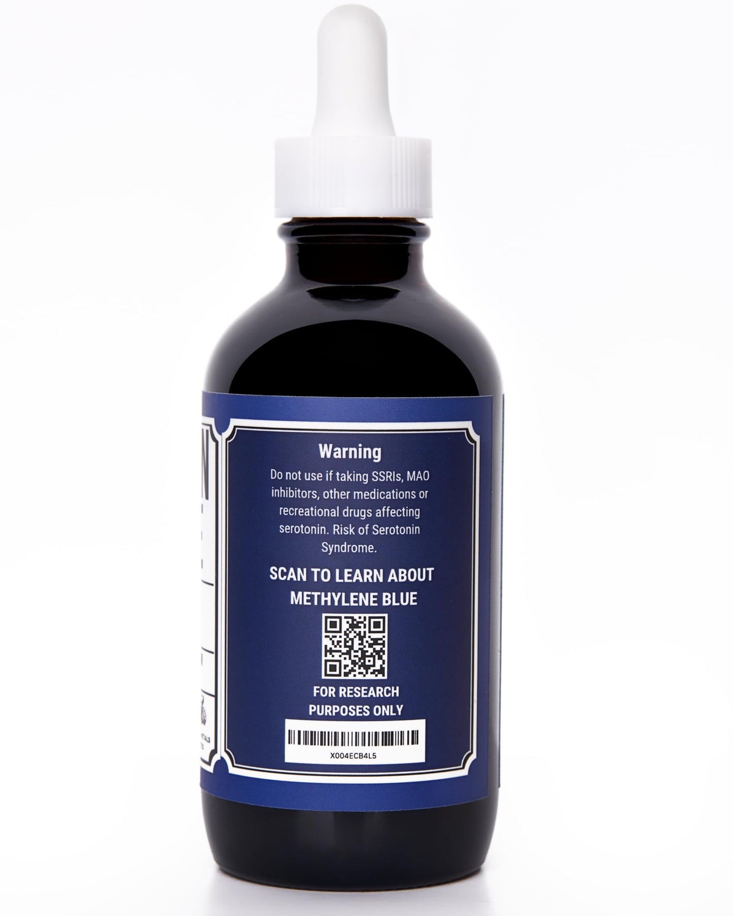 1% Methylene Blue Solution, 120 ml Amber Dropper Bottle, USP Grade, Pure, Made in Canada, Formaldehyde-Free, Heavy Metals Tested, Large