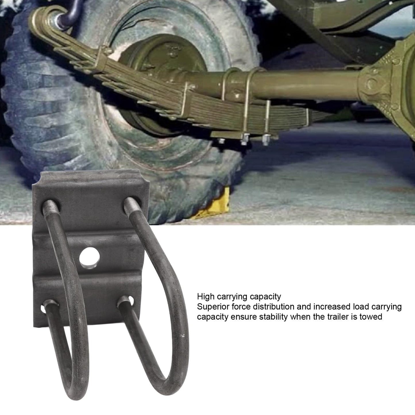 Trailer U Bolt Kit, 22Pcs Heavy Duty Rolled Steel Trailer Leaf Spring U Bolt Kit with Nuts and Frame Plate Trailer Mounting Axle Leaf Springs for 5200-7000lb 3 Round Axle