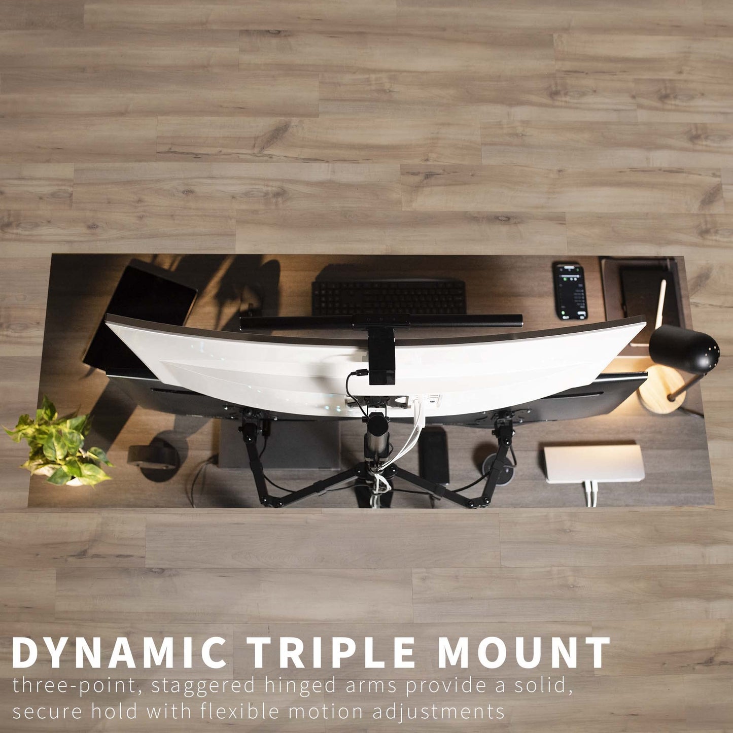 VIVO Triple LCD Monitor Desk Mount Stand Heavy Duty and Fully Adjustable, 3 Screens up to 30 inches STAND-V003T