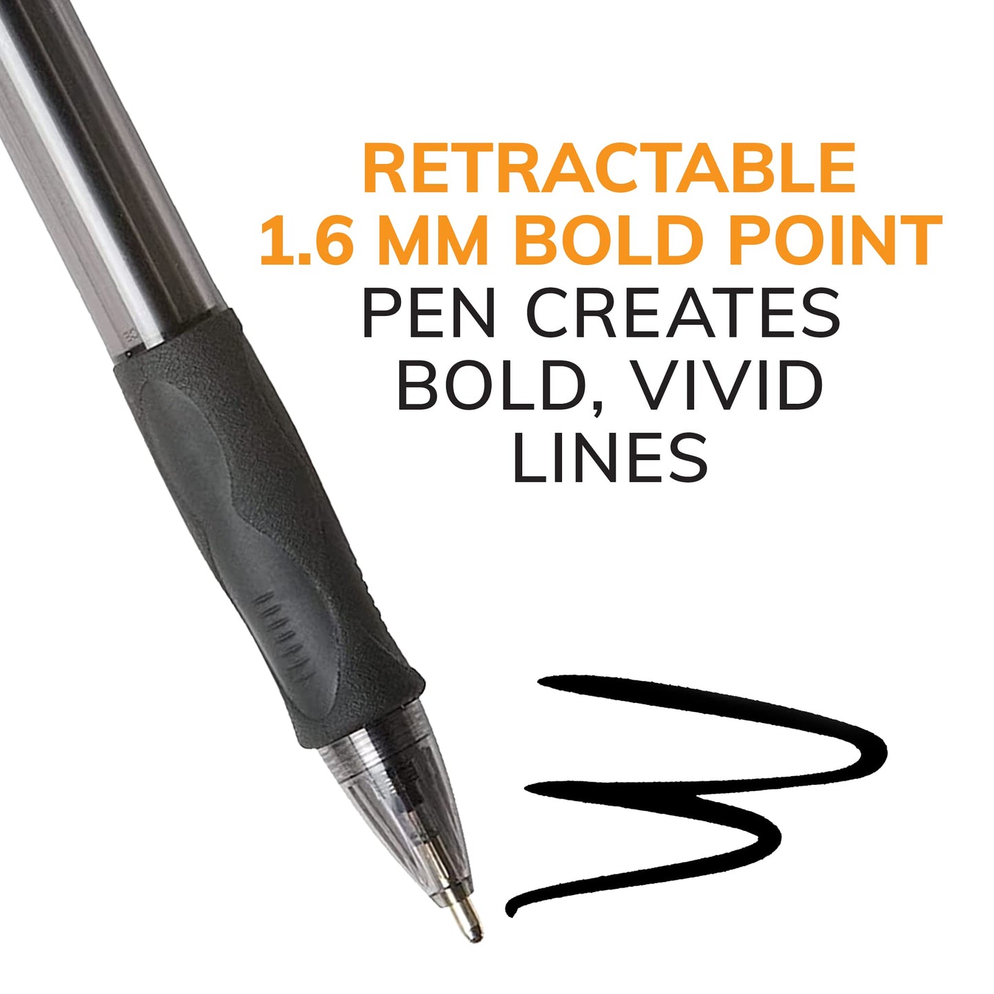 BIC Glide Bold Blue Ballpoint Pens, Bold Point (1.6 mm), 36-Count Pack, Retractable Ballpoint Pens With Comfortable Full Grip