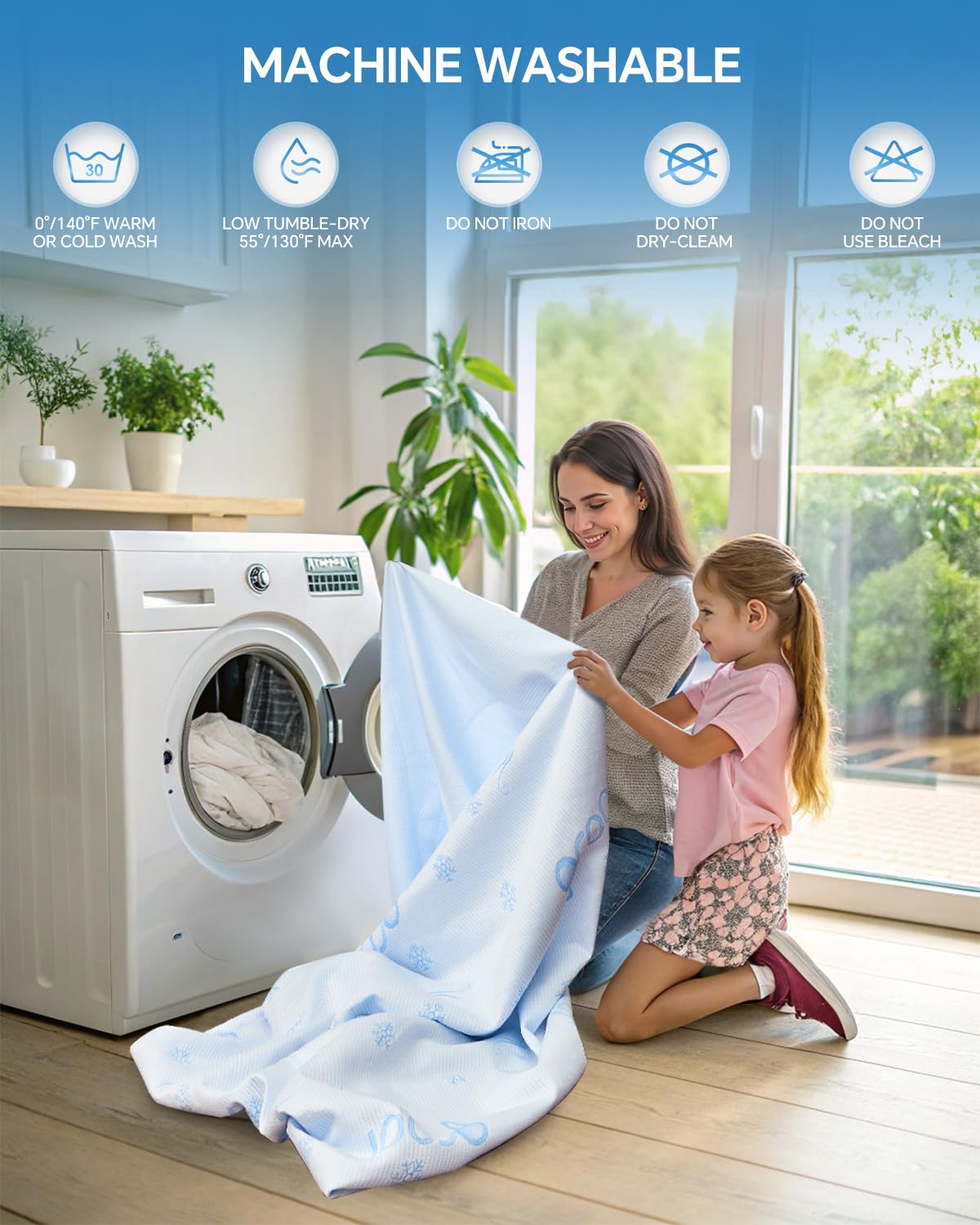 Kmall Premium Cooling Queen Size Mattress Protector - 100% Waterproof & Breathable Cool 3D Air Fabric Bed Mattress Cover, Soft Noiseless Mattress Pad for 8"-21" Deep Pocket, Machine Washable (White)