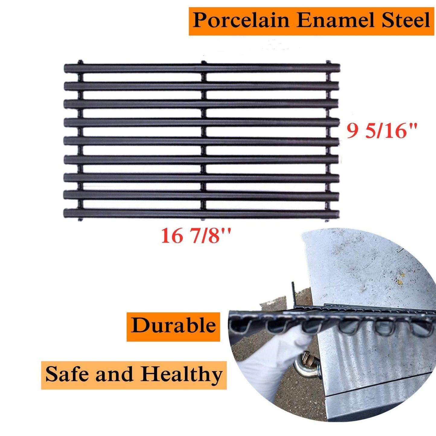 DcYourHome Porcelain Cooking Grid for Charbroil 463420507 463420508 Kenmore 463420507 461442513 and Master Chef 85-3100-2 85-3101-0 Gas Grill Models Set of 3